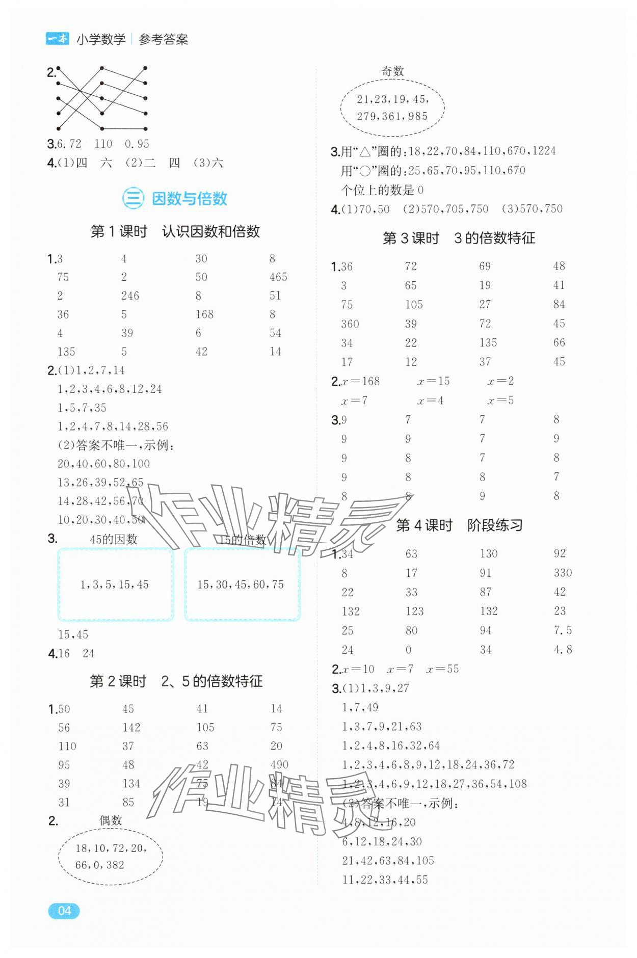 2025年一本计算能力训练五年级数学下册苏教版&nbsp;第4页