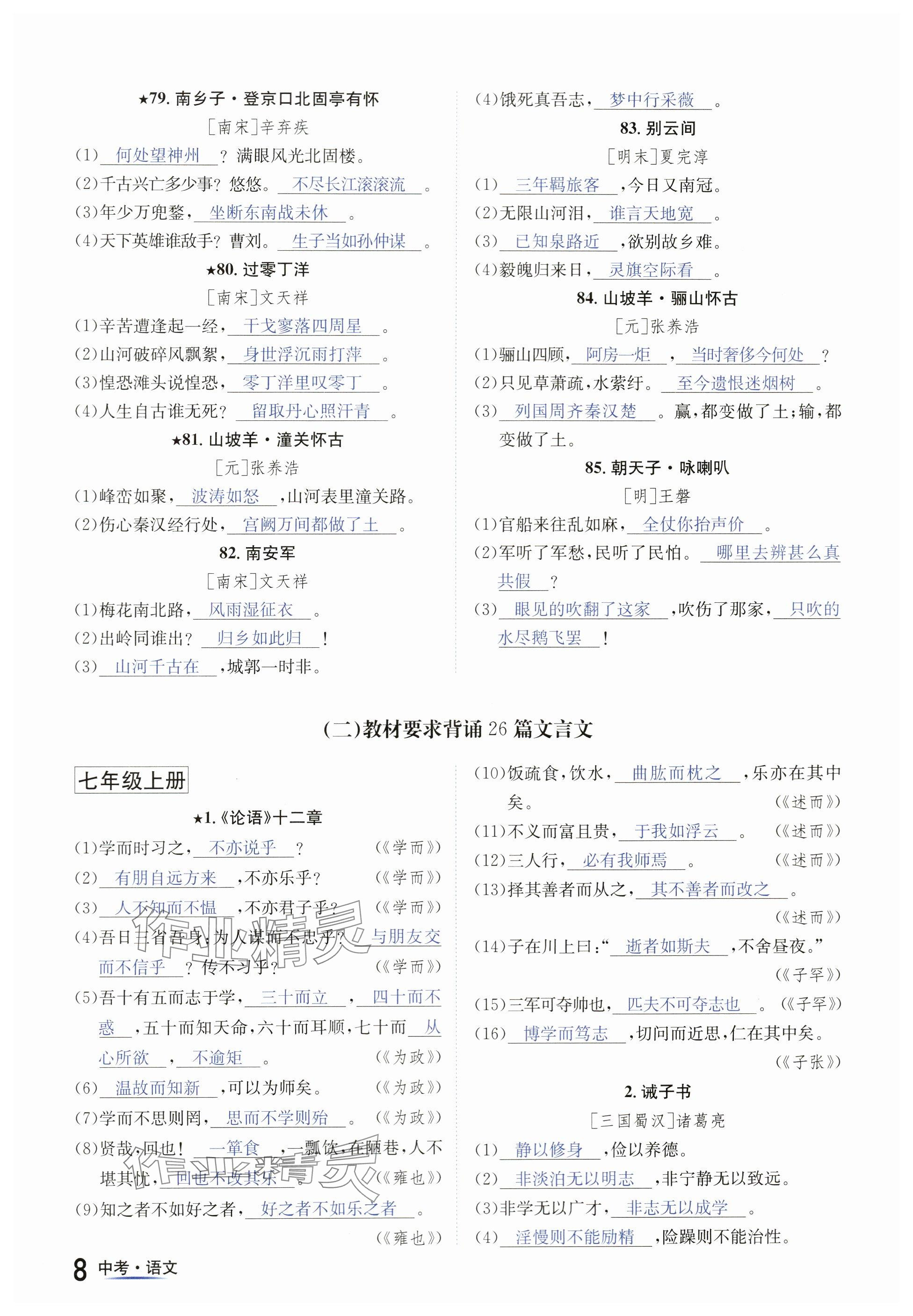 2024年國華圖書中考拐點(diǎn)語文南充專版 參考答案第8頁