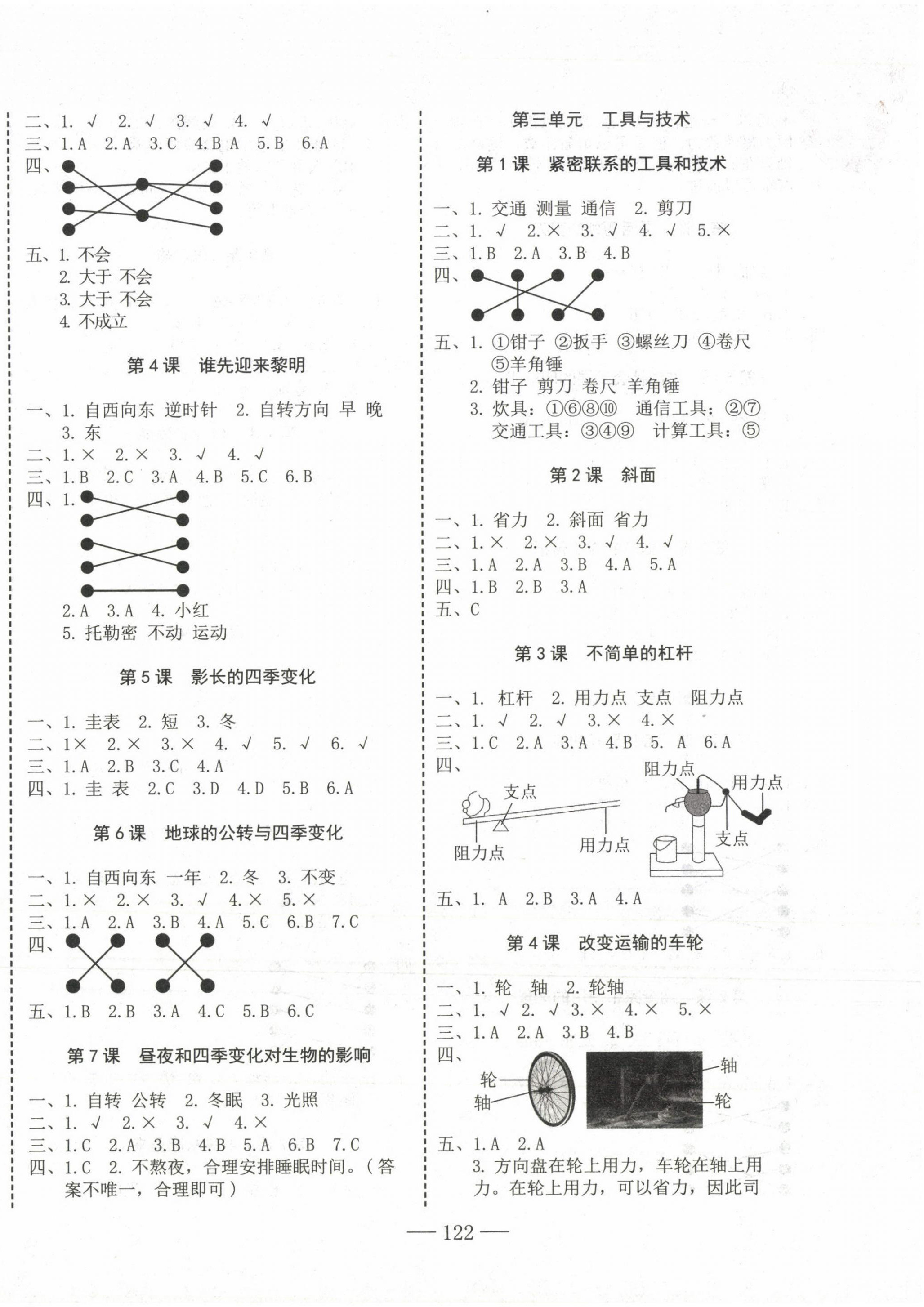 2023年科學(xué)速記大通關(guān)六年級上冊教科版 參考答案第2頁