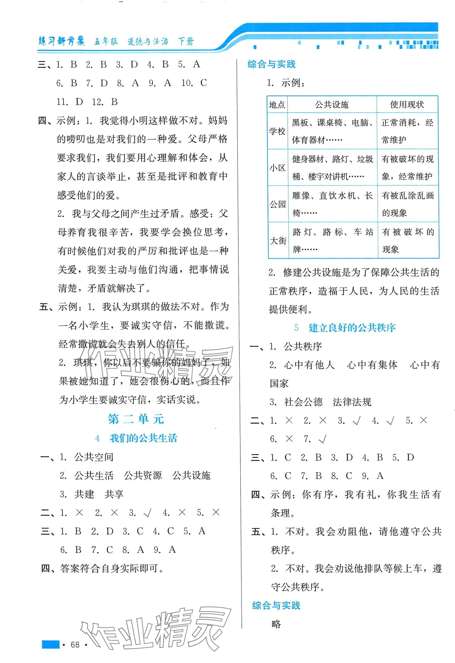 2024年練習(xí)新方案五年級(jí)道德與法治下冊(cè)人教版 第2頁(yè)