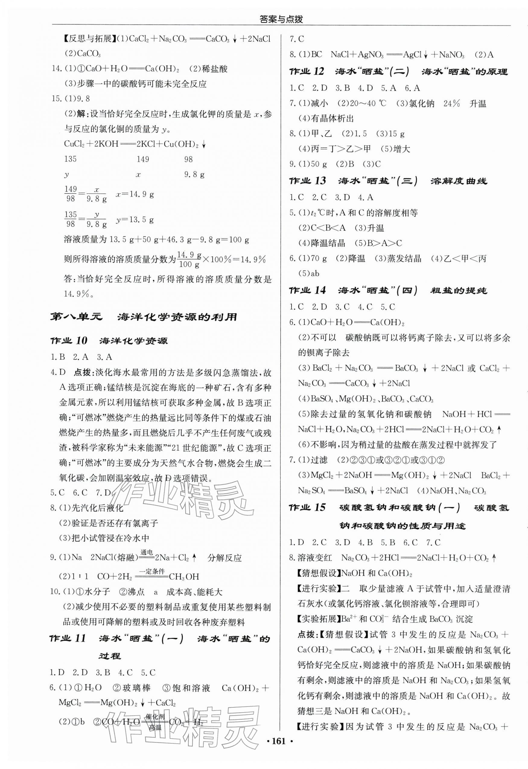 2026年启东中学作业本九年级化学下册鲁教版宿迁专版 第3页