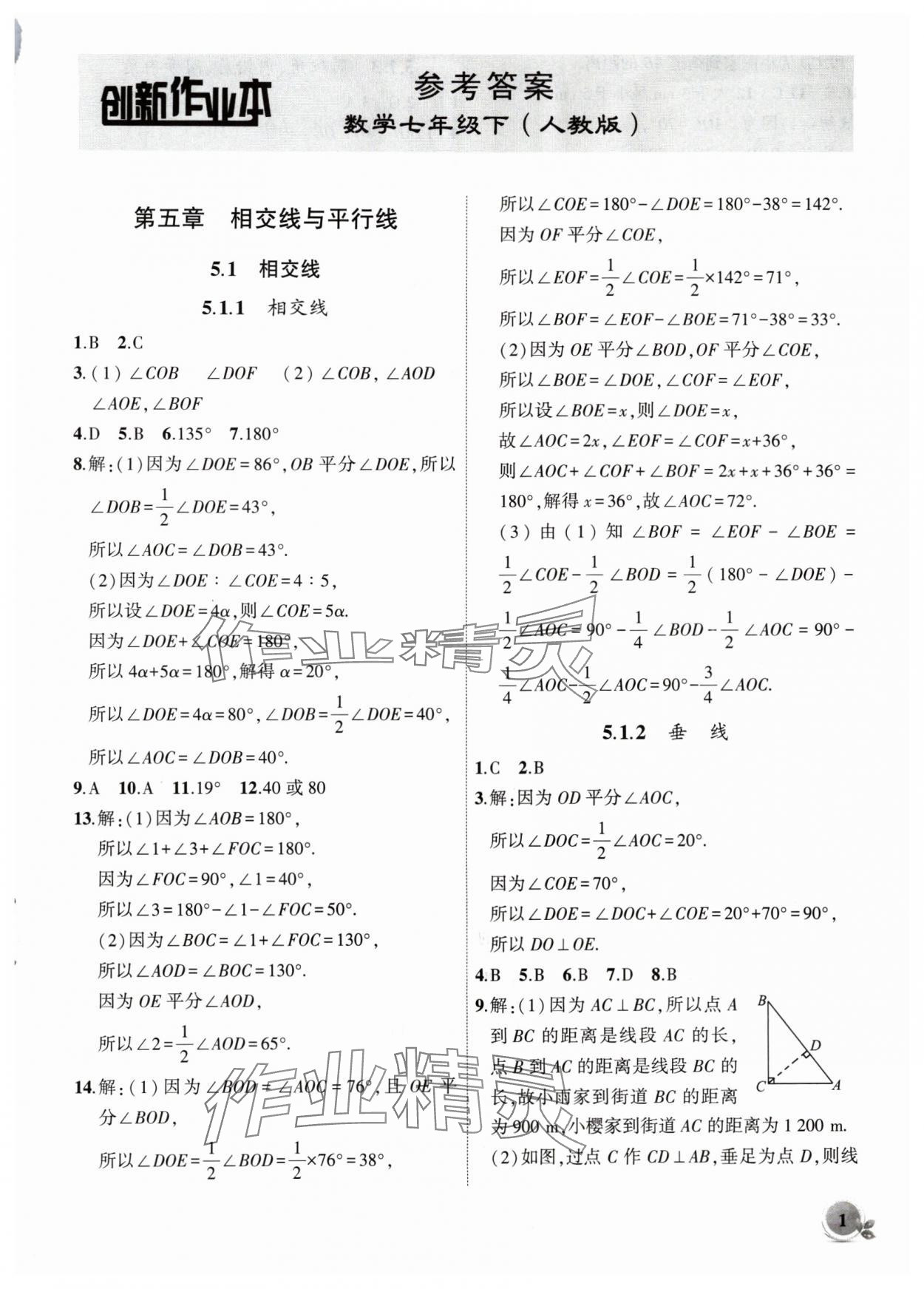 2024年创新课堂创新作业本七年级数学下册人教版 第1页