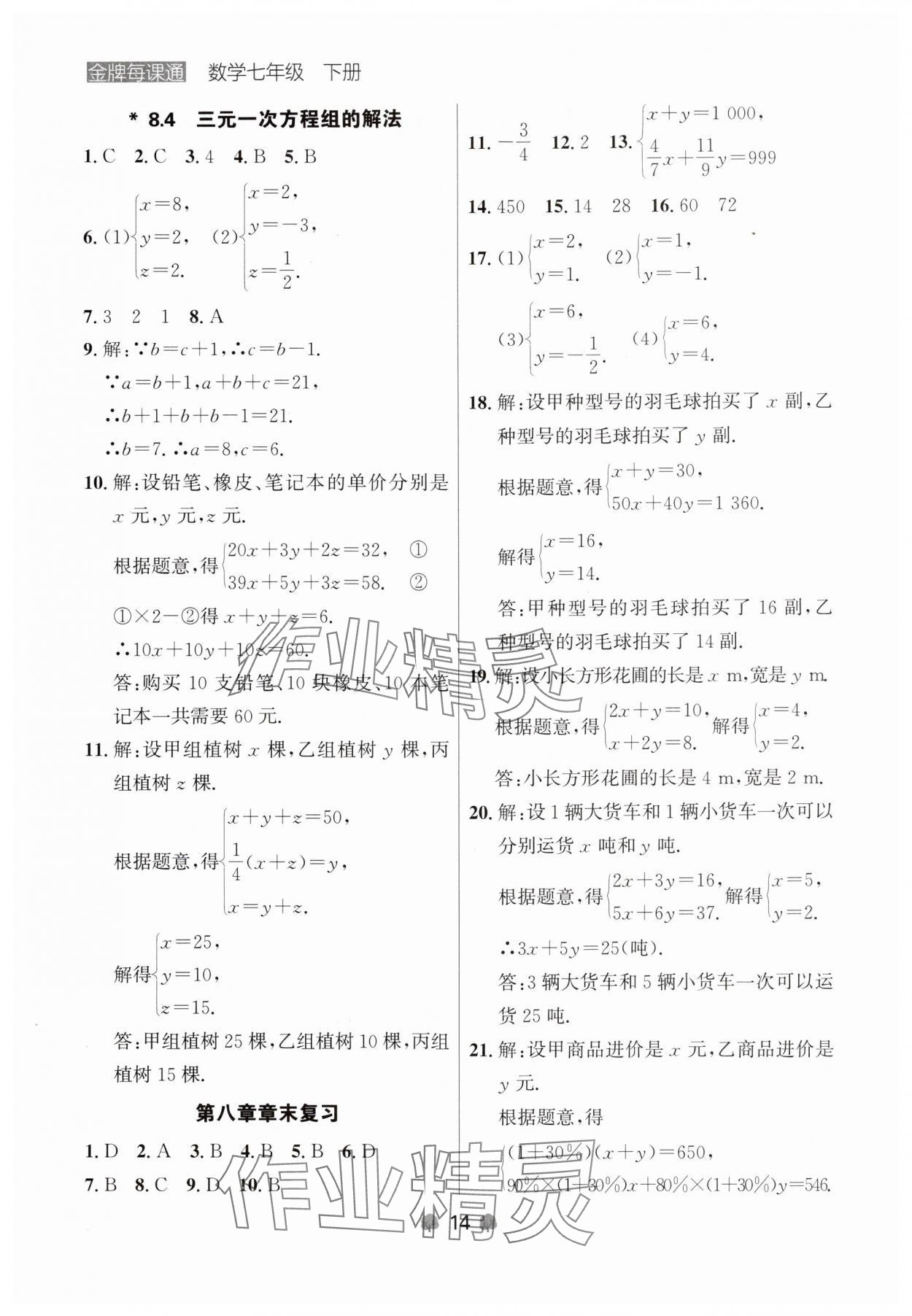 2024年點(diǎn)石成金金牌每課通七年級(jí)數(shù)學(xué)下冊(cè)人教版遼寧專(zhuān)版 第14頁(yè)