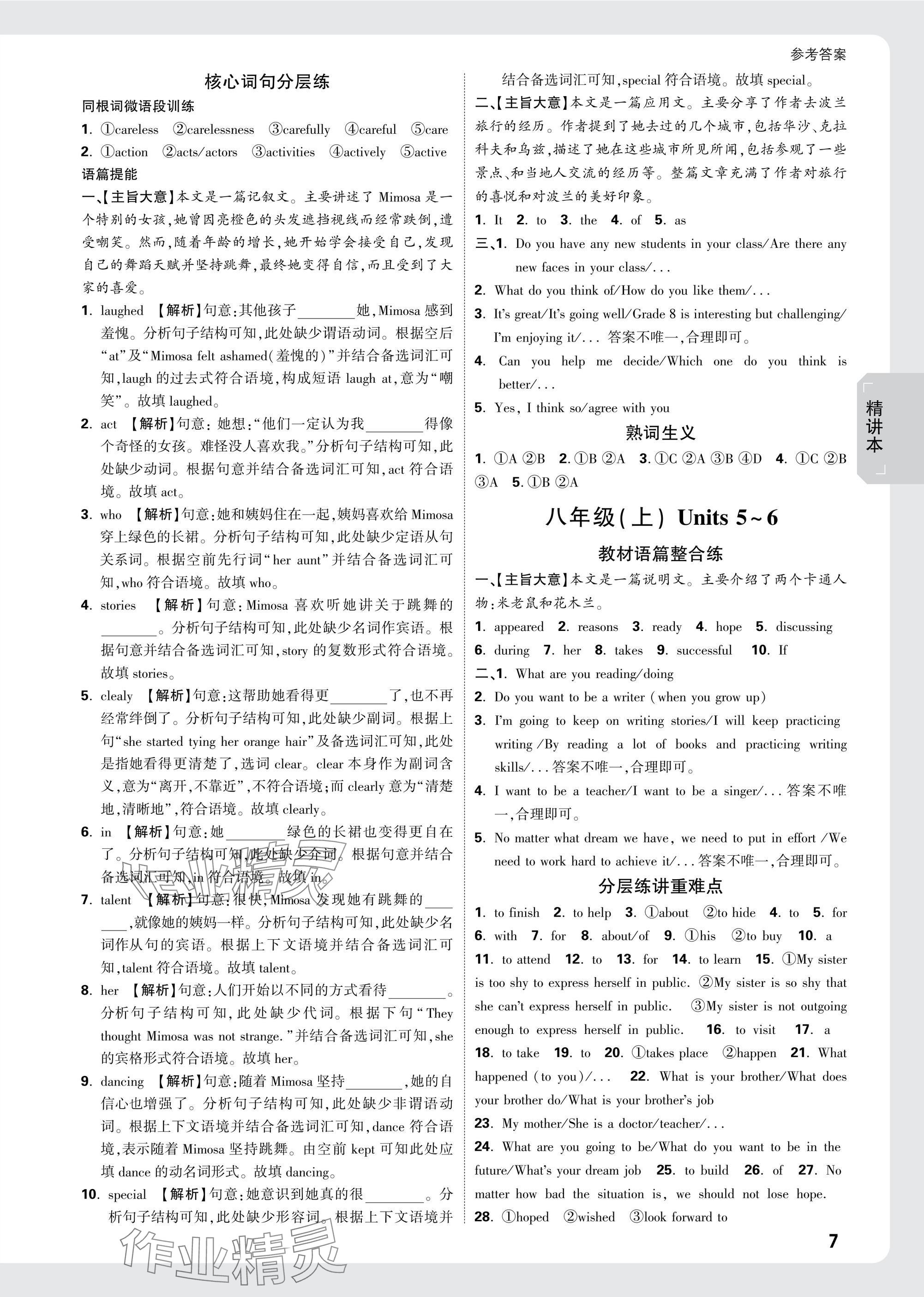 2025年萬唯中考試題研究英語人教版河南專版 參考答案第7頁