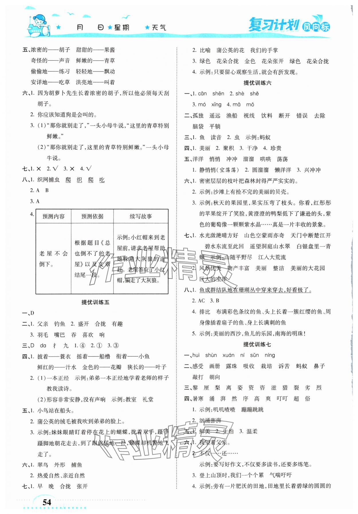 2025年復習計劃風向標寒三年級語文人教版 第2頁