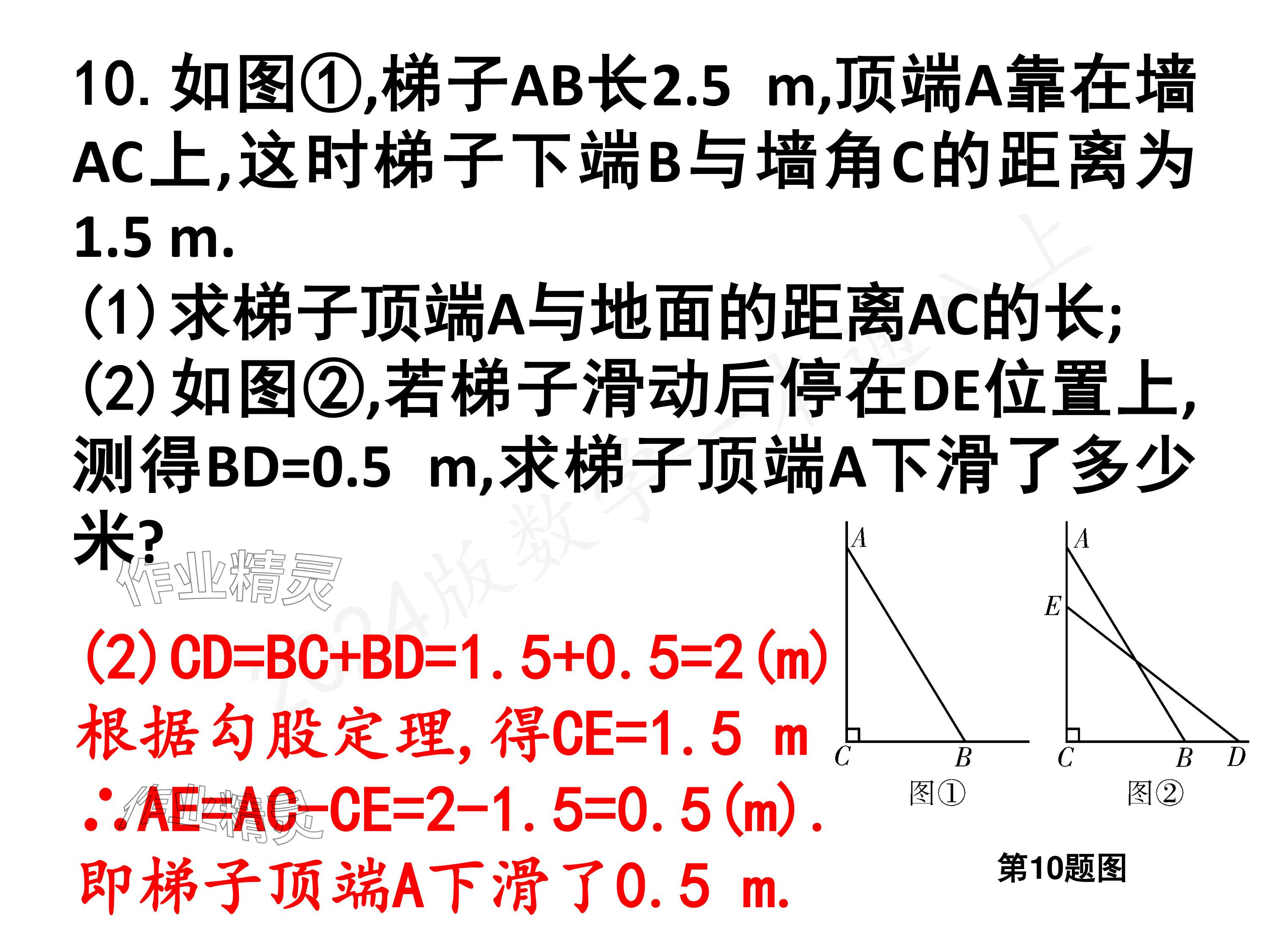 2024年一本通武漢出版社八年級(jí)數(shù)學(xué)上冊北師大版核心板 參考答案第10頁