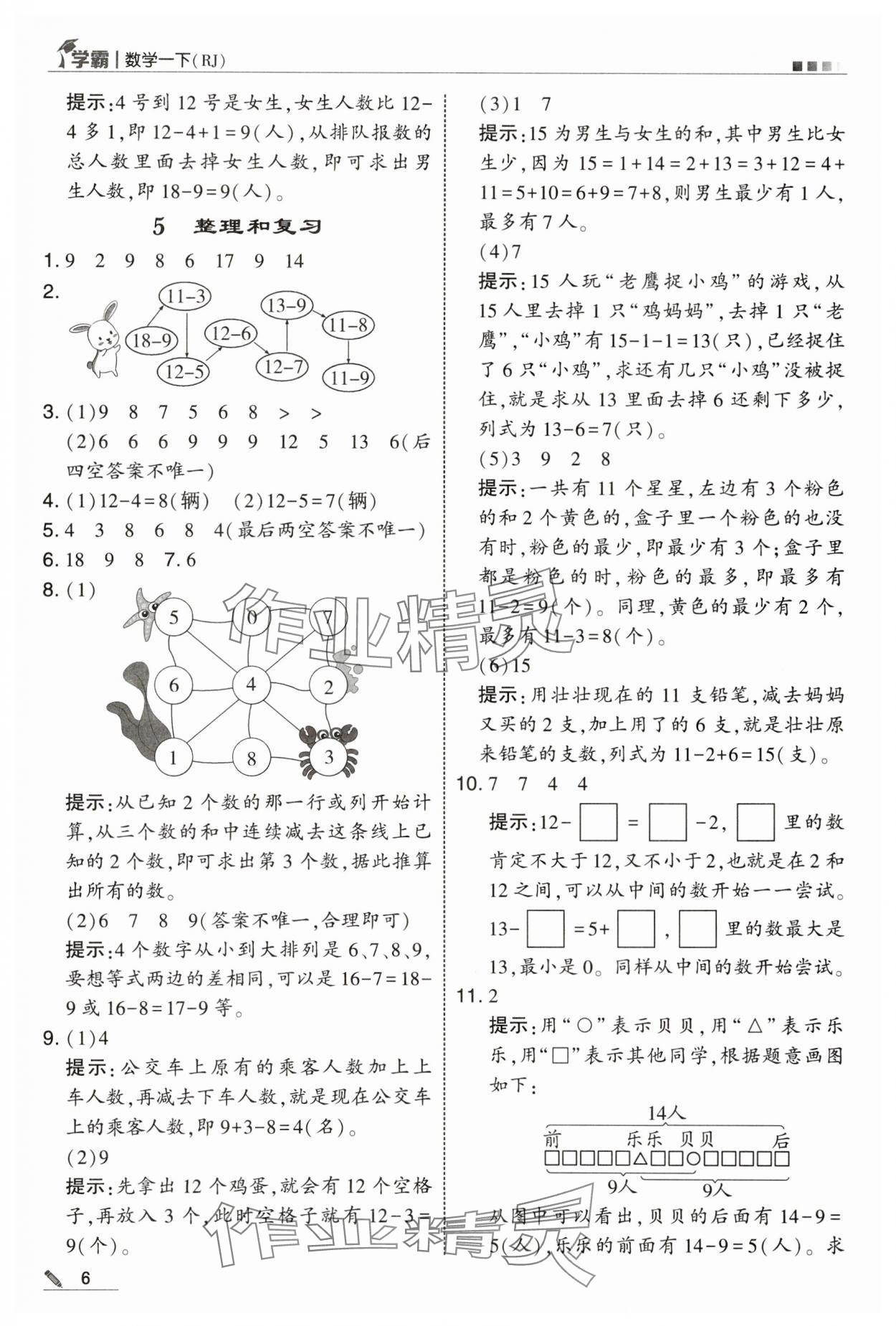 2025年學霸一年級數學下冊人教版 第6頁