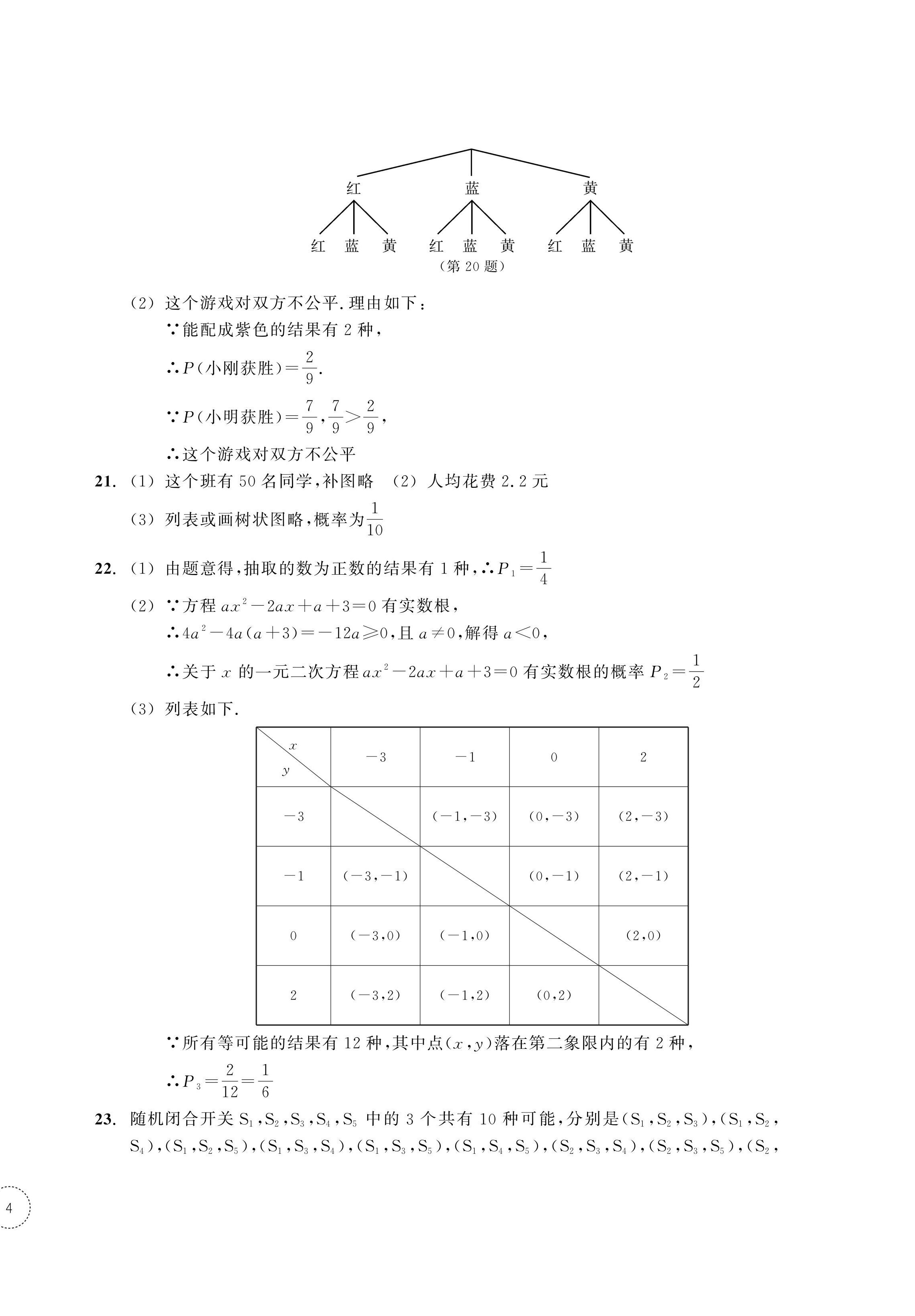 2024年單元學習指導與練習九年級數學上冊浙教版 參考答案第8頁