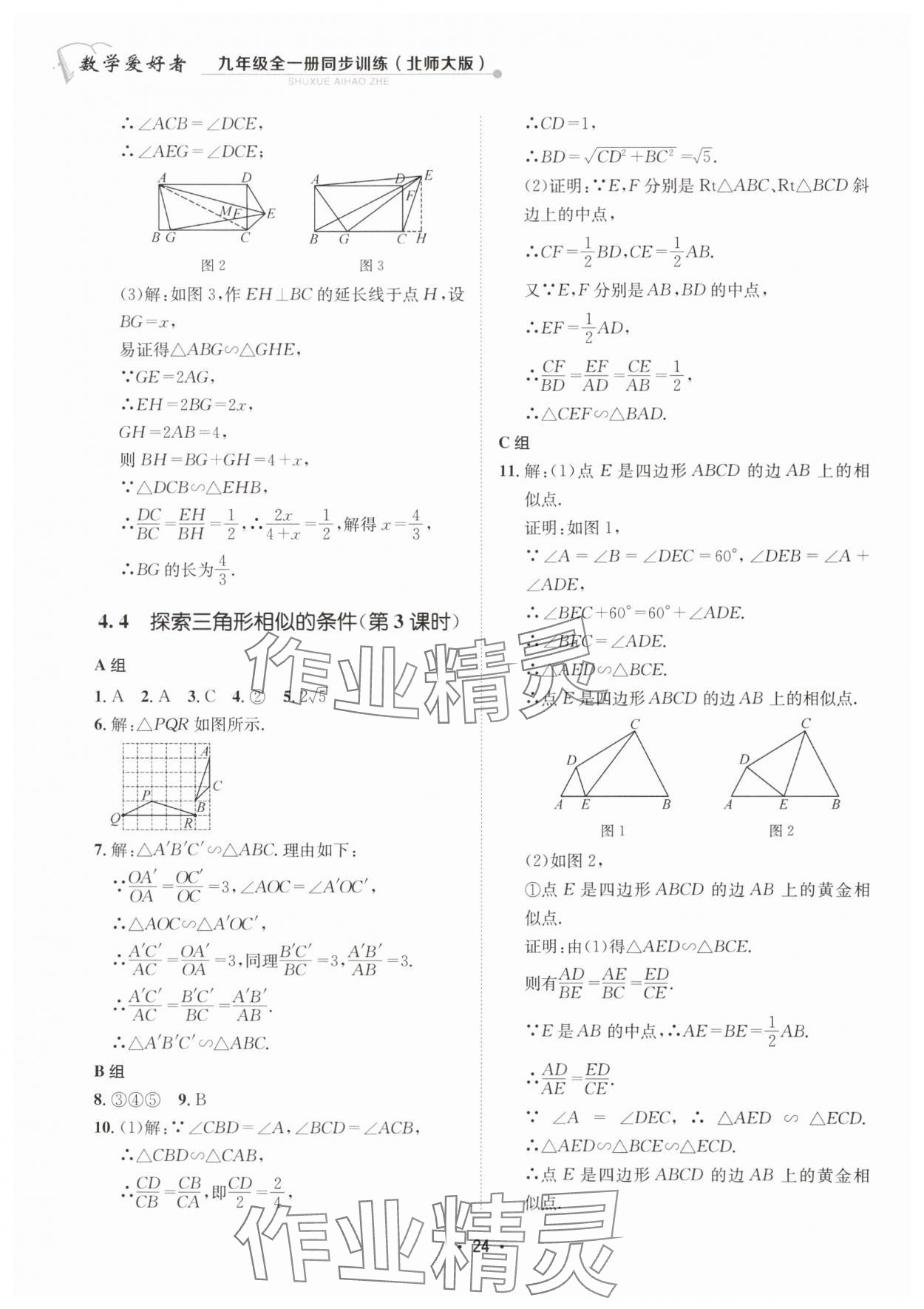 2024年數(shù)學(xué)愛好者同步訓(xùn)練九年級全一冊北師大版 第24頁