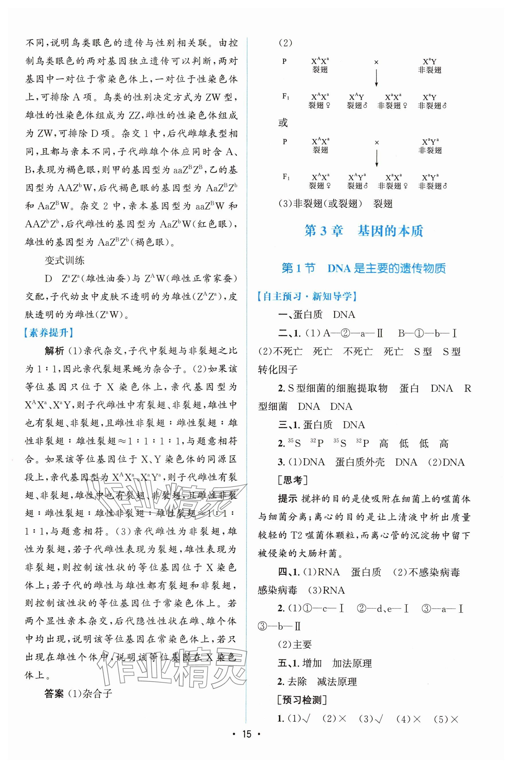 2024年高中同步測控優(yōu)化設(shè)計高中生物必修2人教版增強(qiáng)版 參考答案第14頁