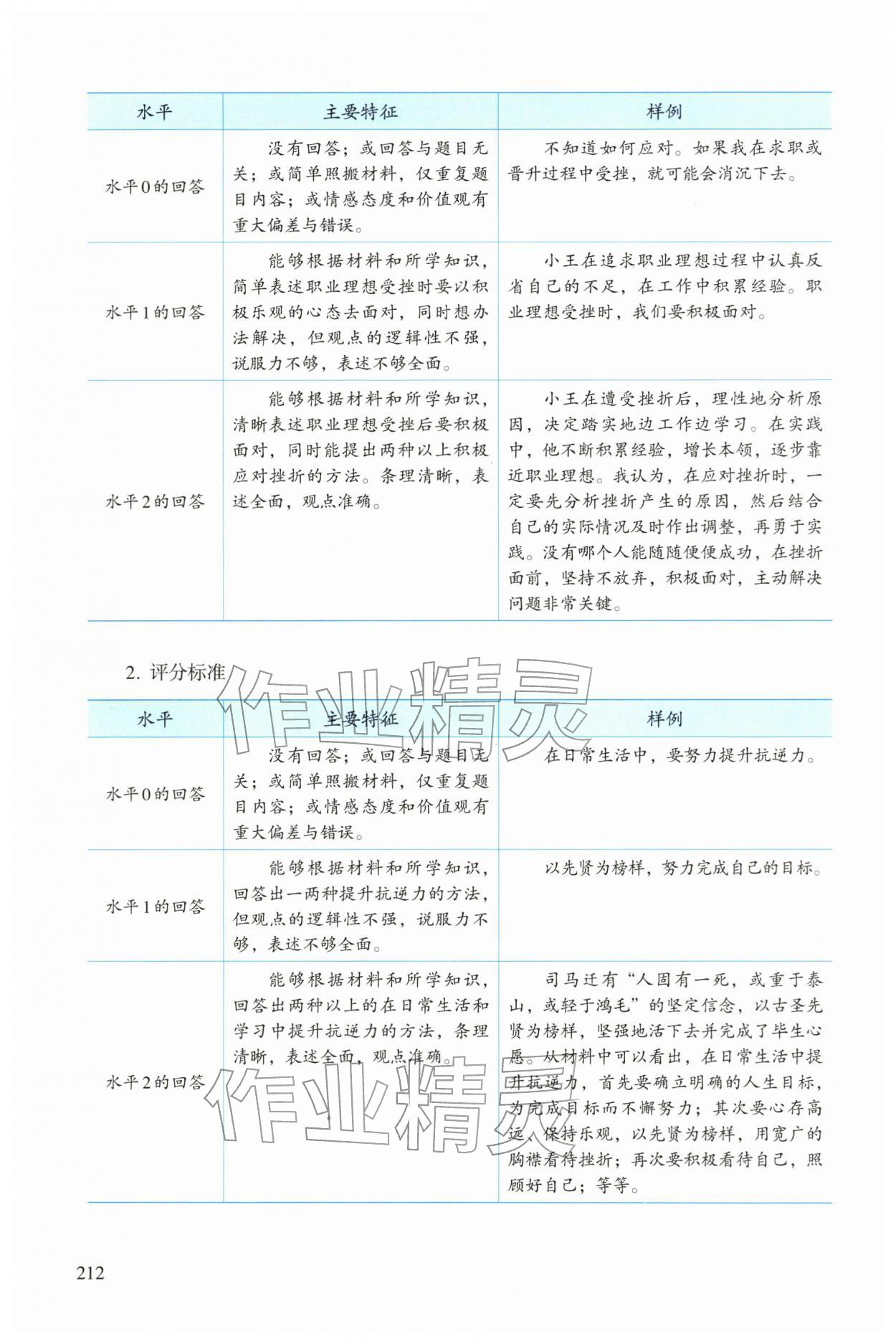 2025年学生学习用书道德与法治心理健康与职业生涯&nbsp;参考答案第5页