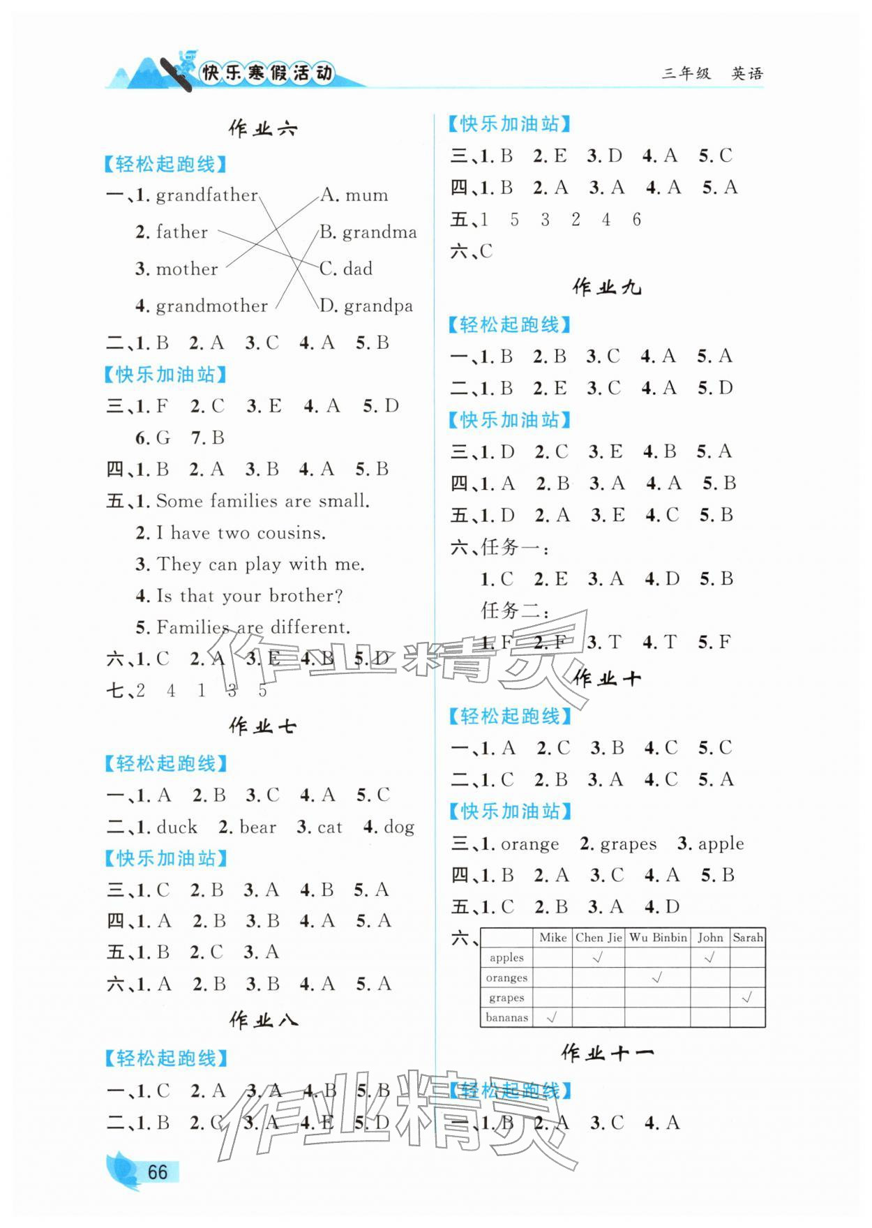2026年快乐寒假活动三年级英语人教版&nbsp;第2页