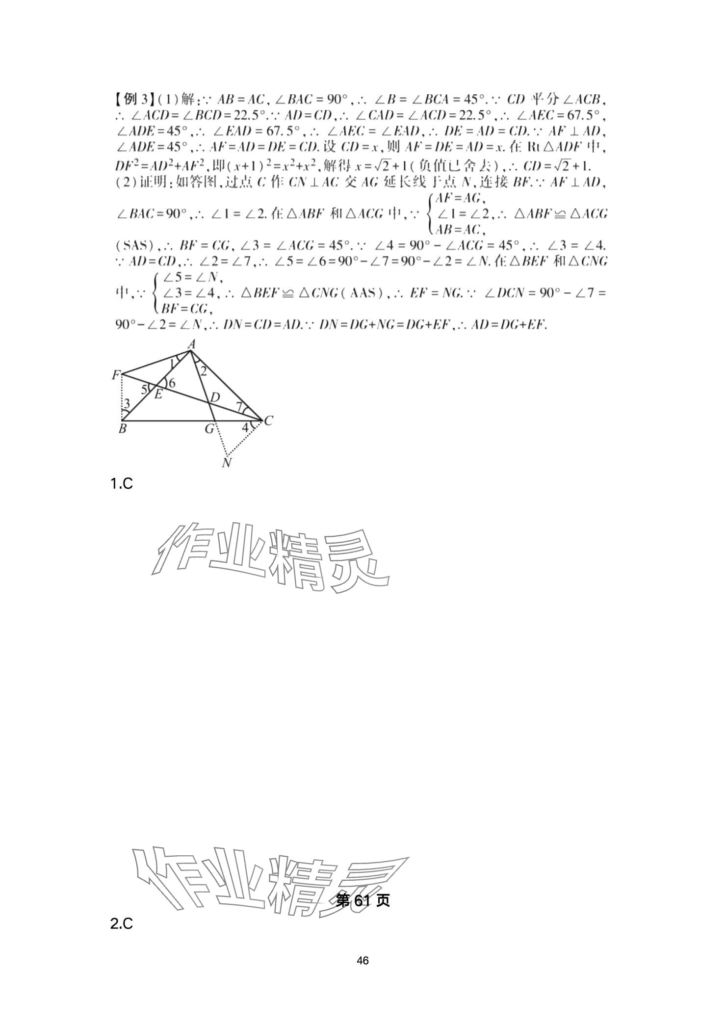 2025年巅峰对决第一轮复习数学重庆专版&nbsp;参考答案第46页