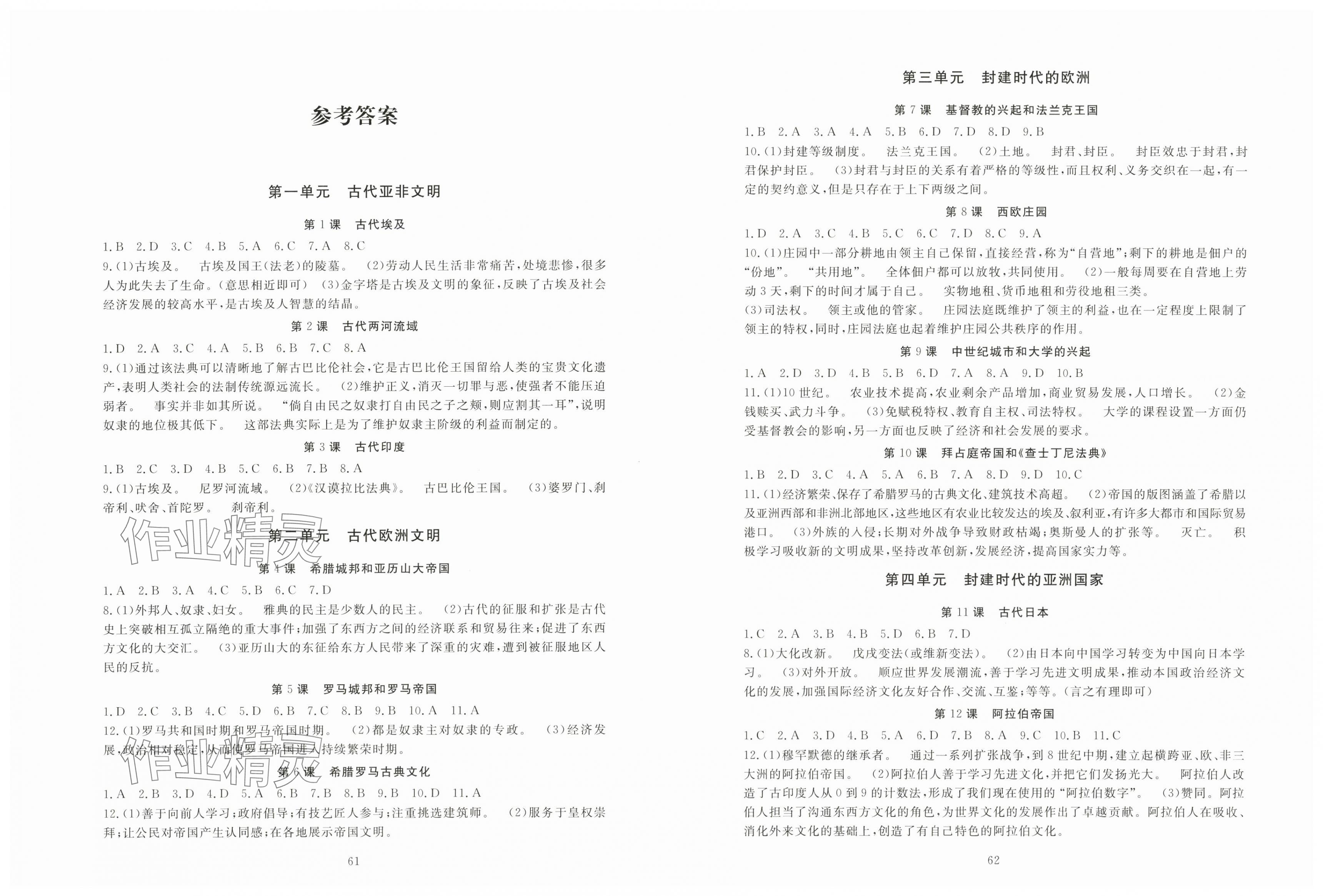 2025年全程助学与学习评估九年级历史上册人教版 第1页