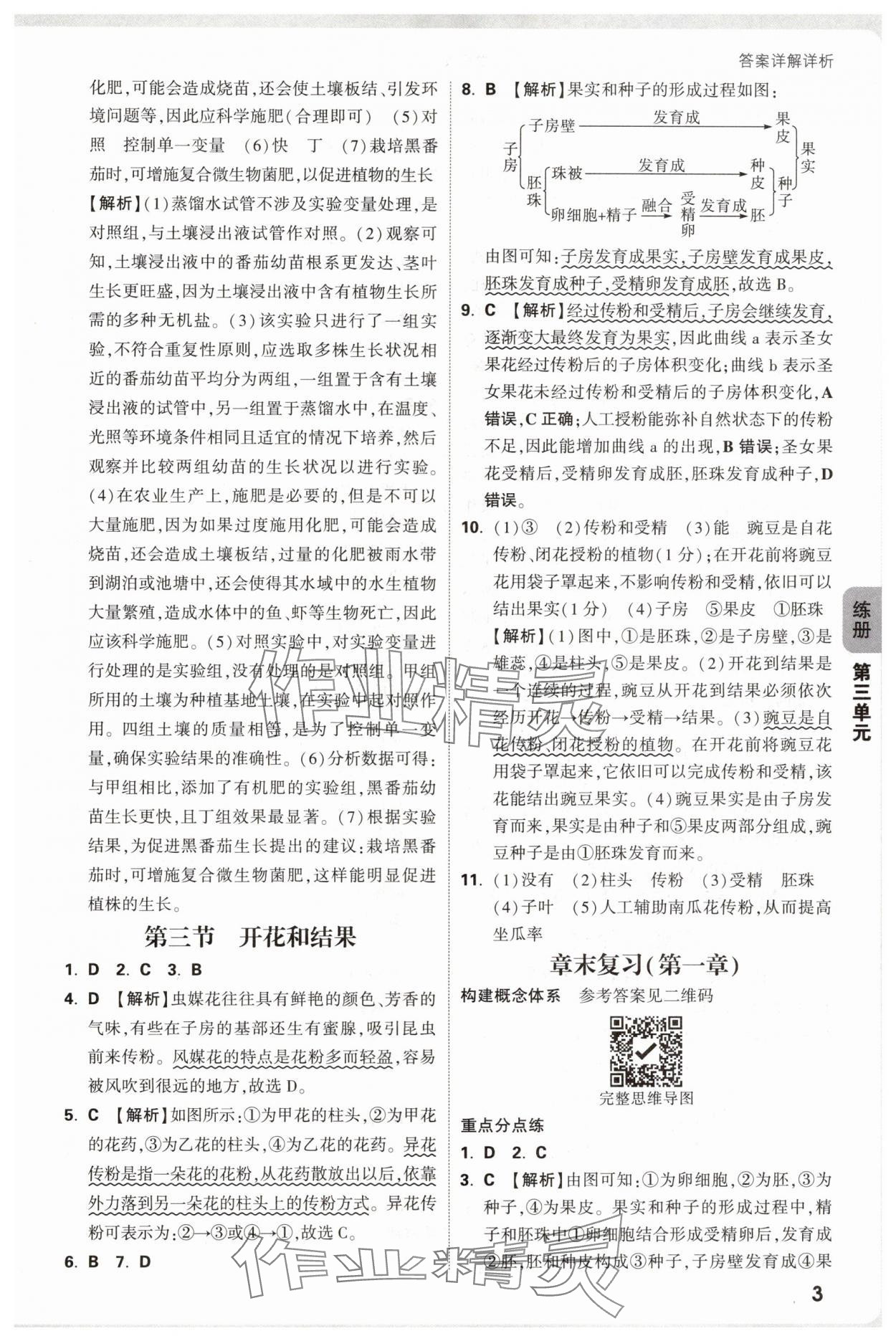 2025年萬唯中考情境題七年級生物下冊人教版河南專版 參考答案第3頁