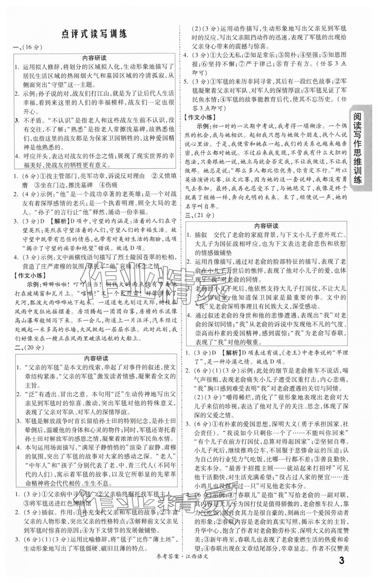 2024年一战成名考前新方案语文江西专版 第3页