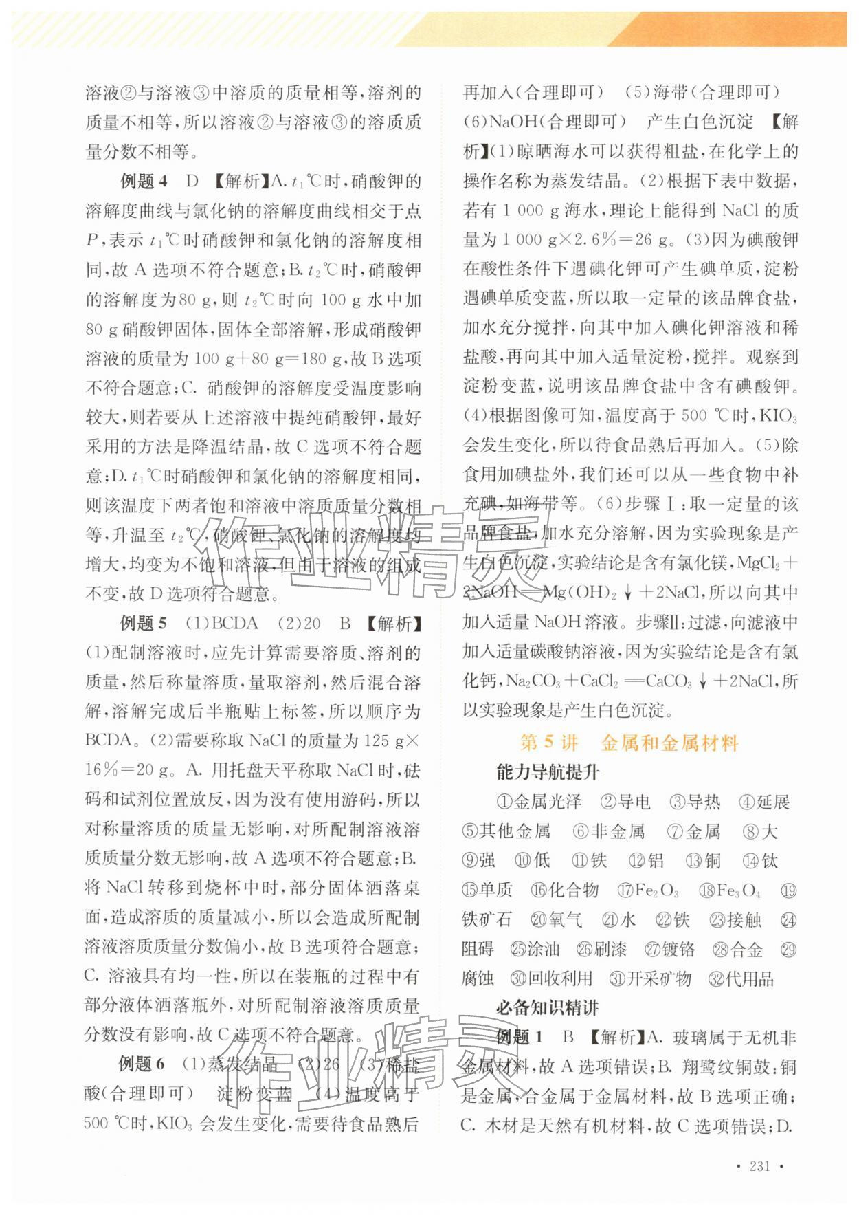 2026年中考指南总复习九年级化学人教版&nbsp;第5页