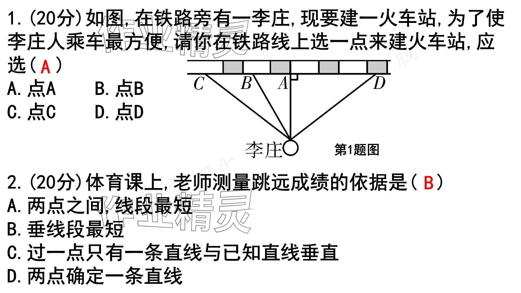 2025年一本通武漢出版社七年級(jí)數(shù)學(xué)下冊(cè)北師大版核心版 參考答案第50頁(yè)