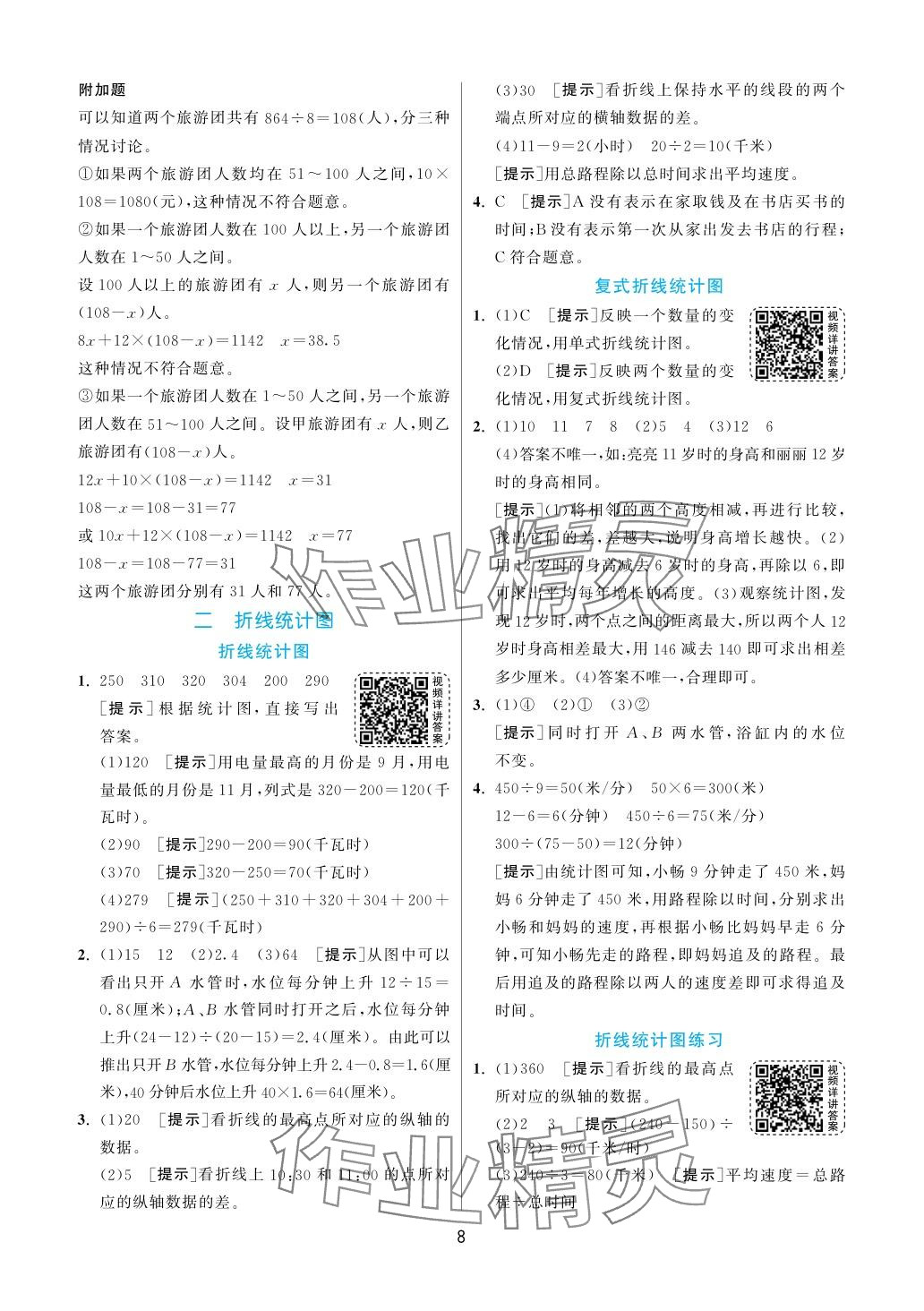 2024年實驗班提優(yōu)訓(xùn)練五年級數(shù)學(xué)下冊蘇教版 參考答案第8頁