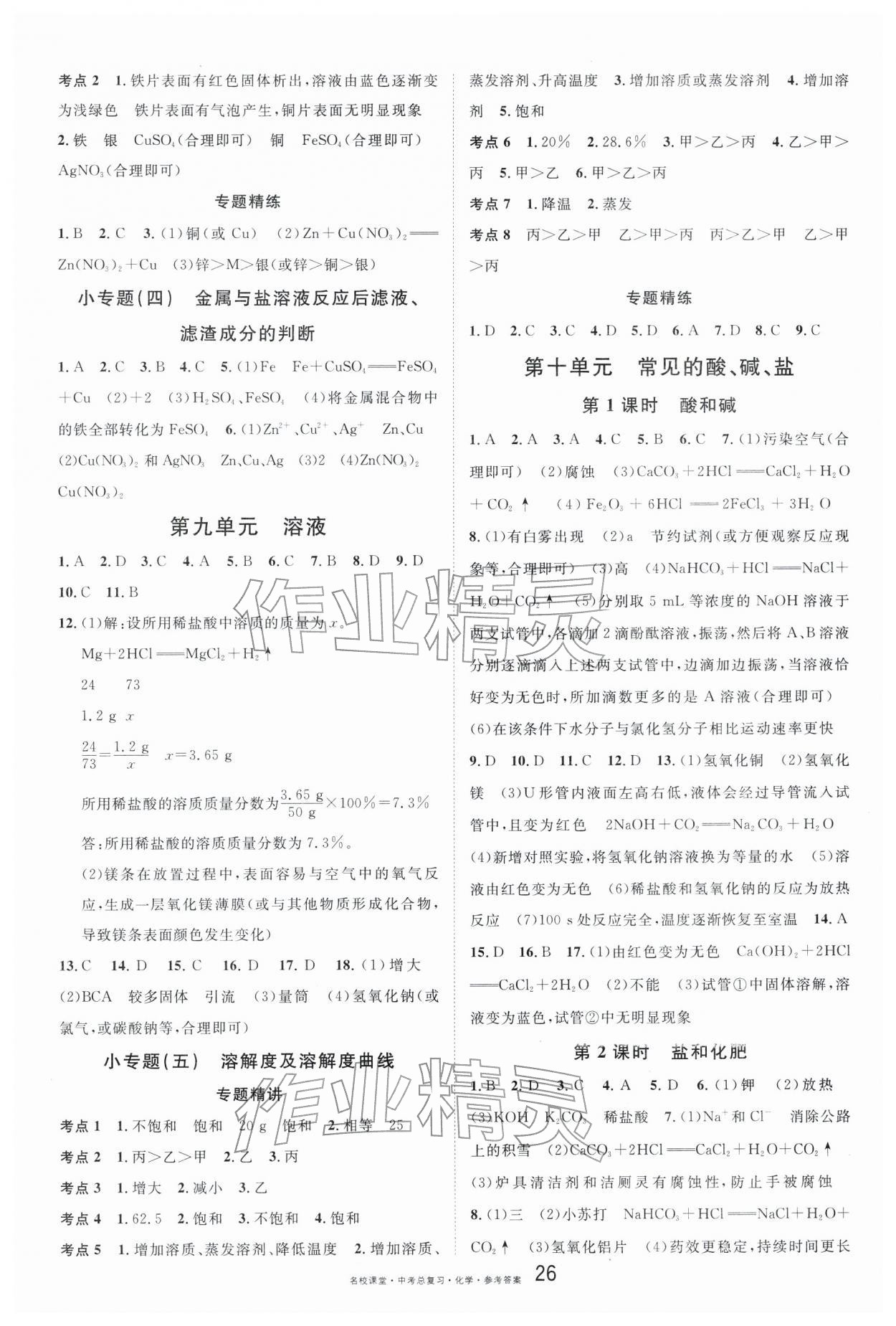 2026年名校课堂中考总复习化学安徽专版 第4页