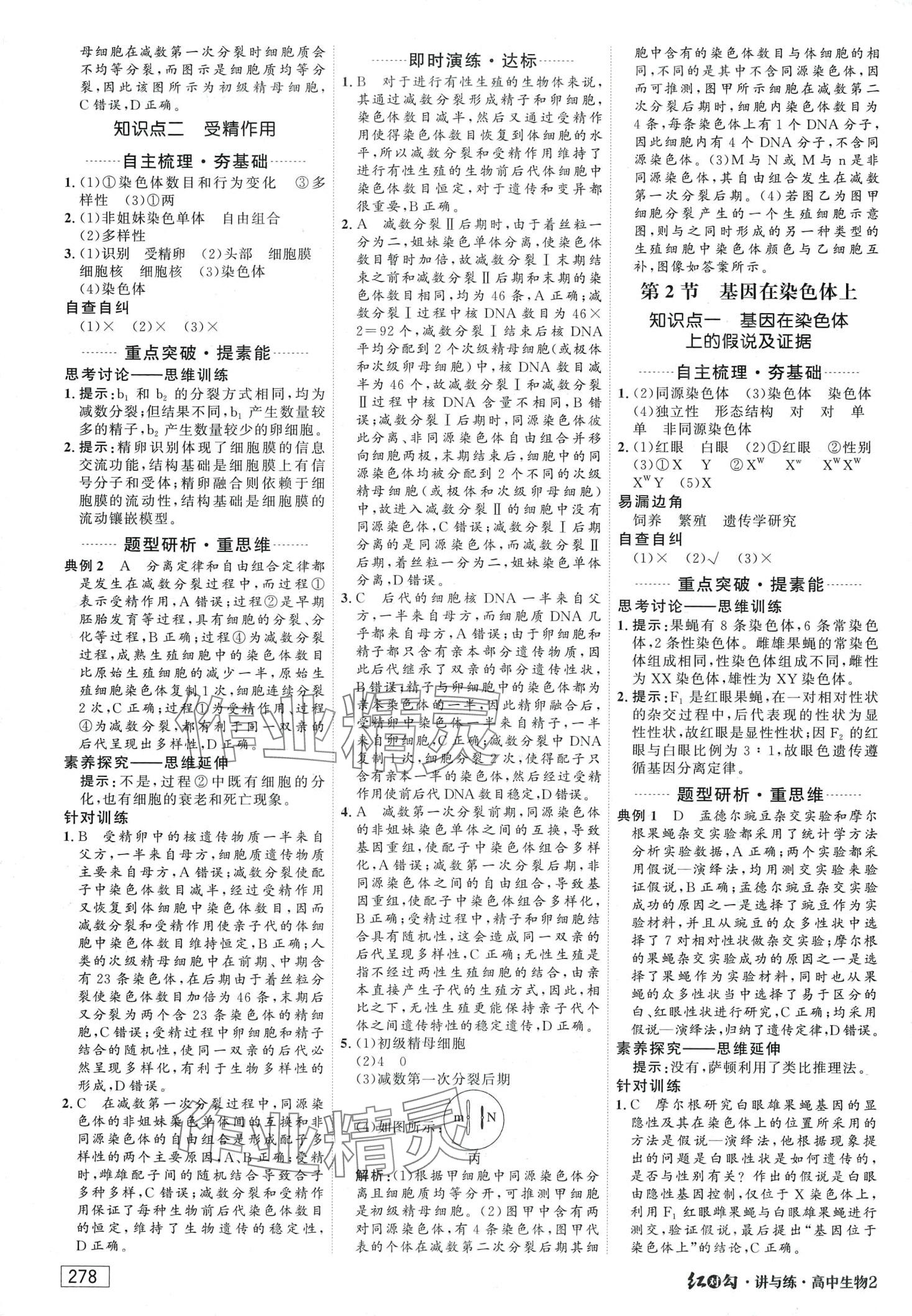 2024年红对勾讲与练高中生物必修2人教版 第8页