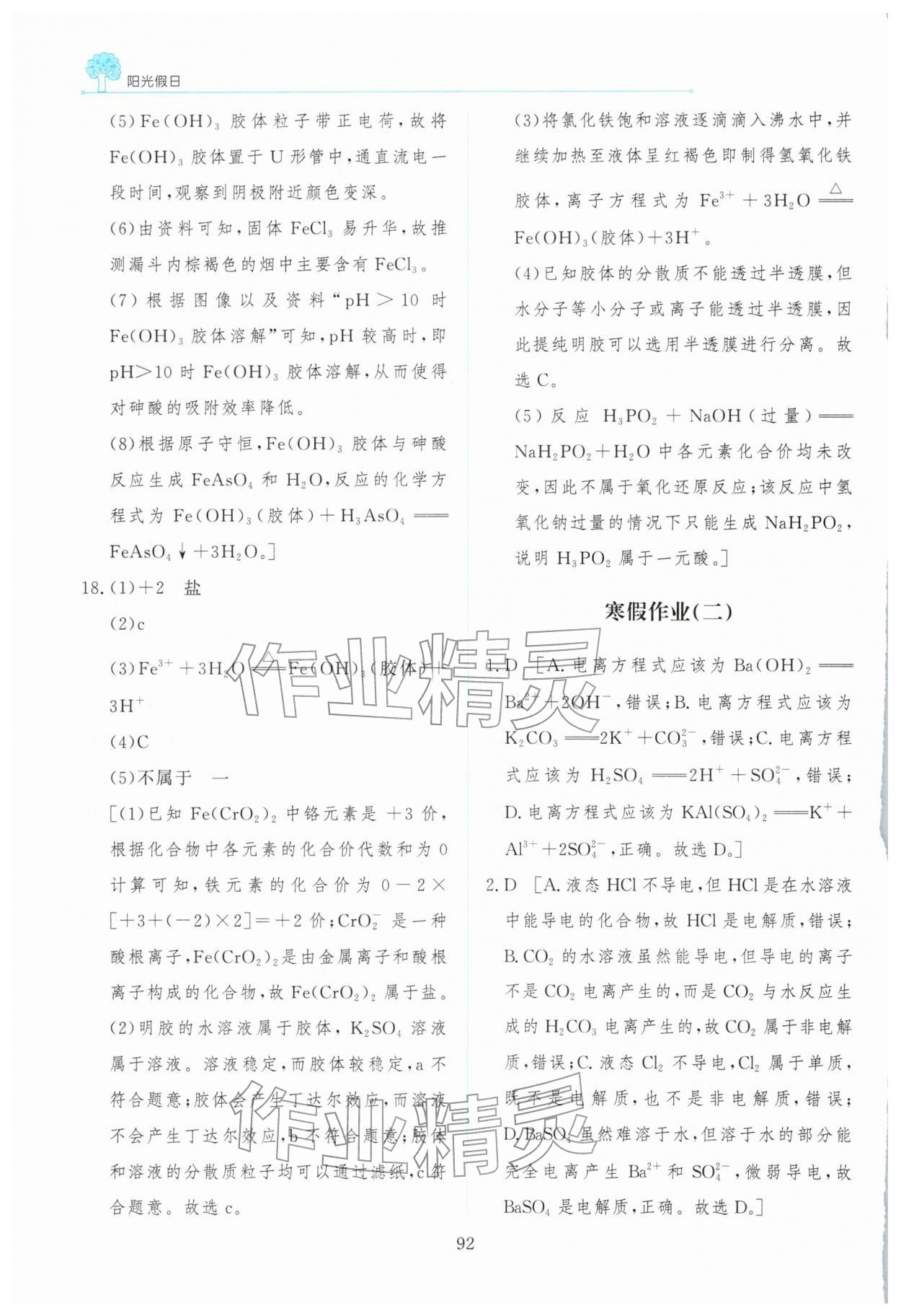 2026年陽光假日寒假高一化學&nbsp;第4頁