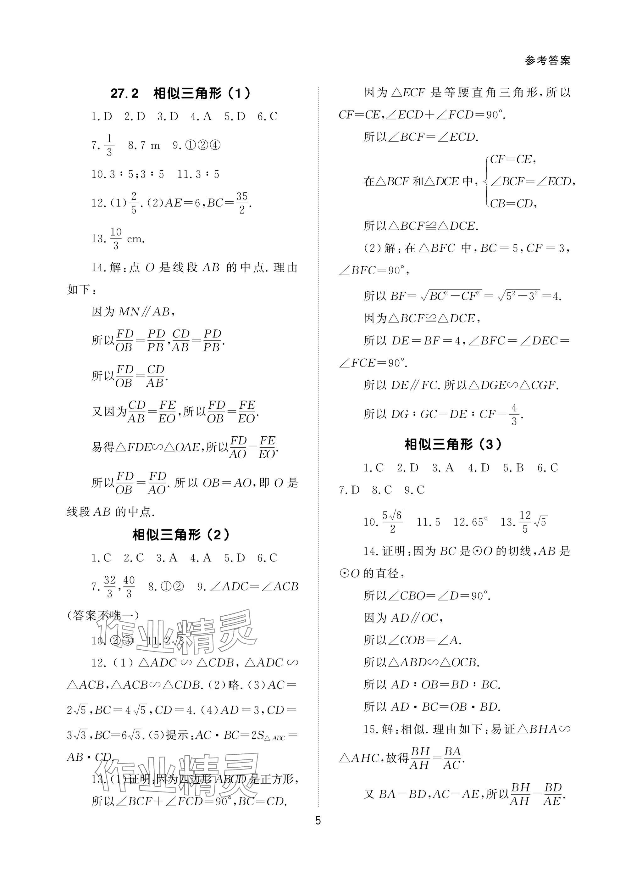 2025年配套綜合練習甘肅九年級數(shù)學下冊人教版 參考答案第5頁