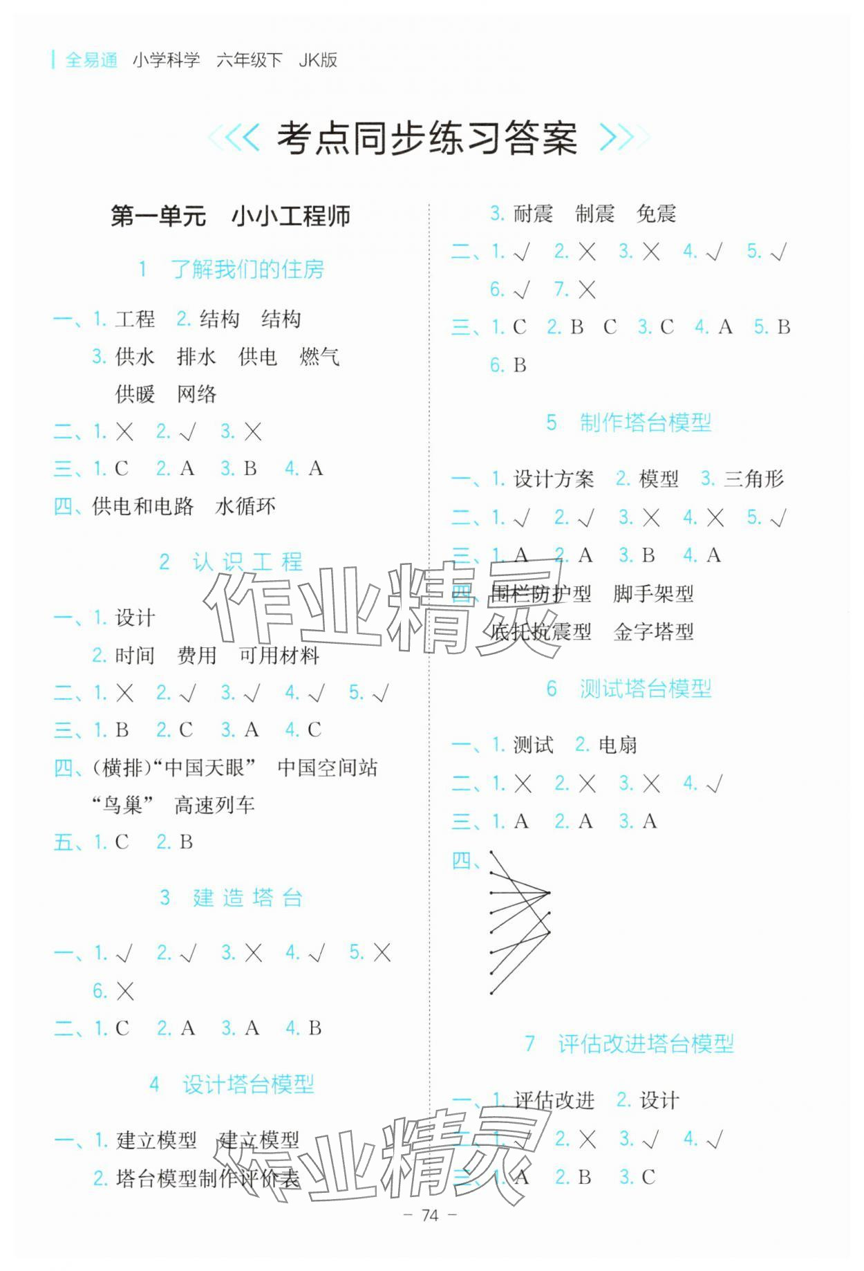 2025年全易通六年级科学下册教科版 第1页