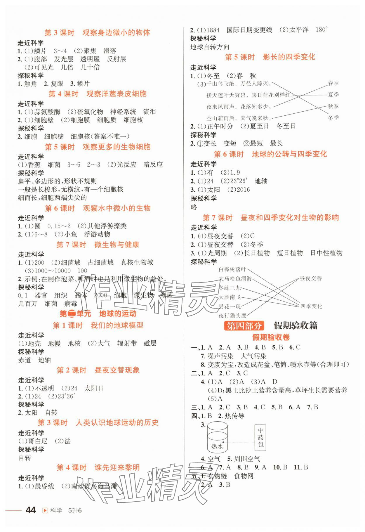 2025年暑假衔接直通车五年级科学教科版&nbsp;第2页