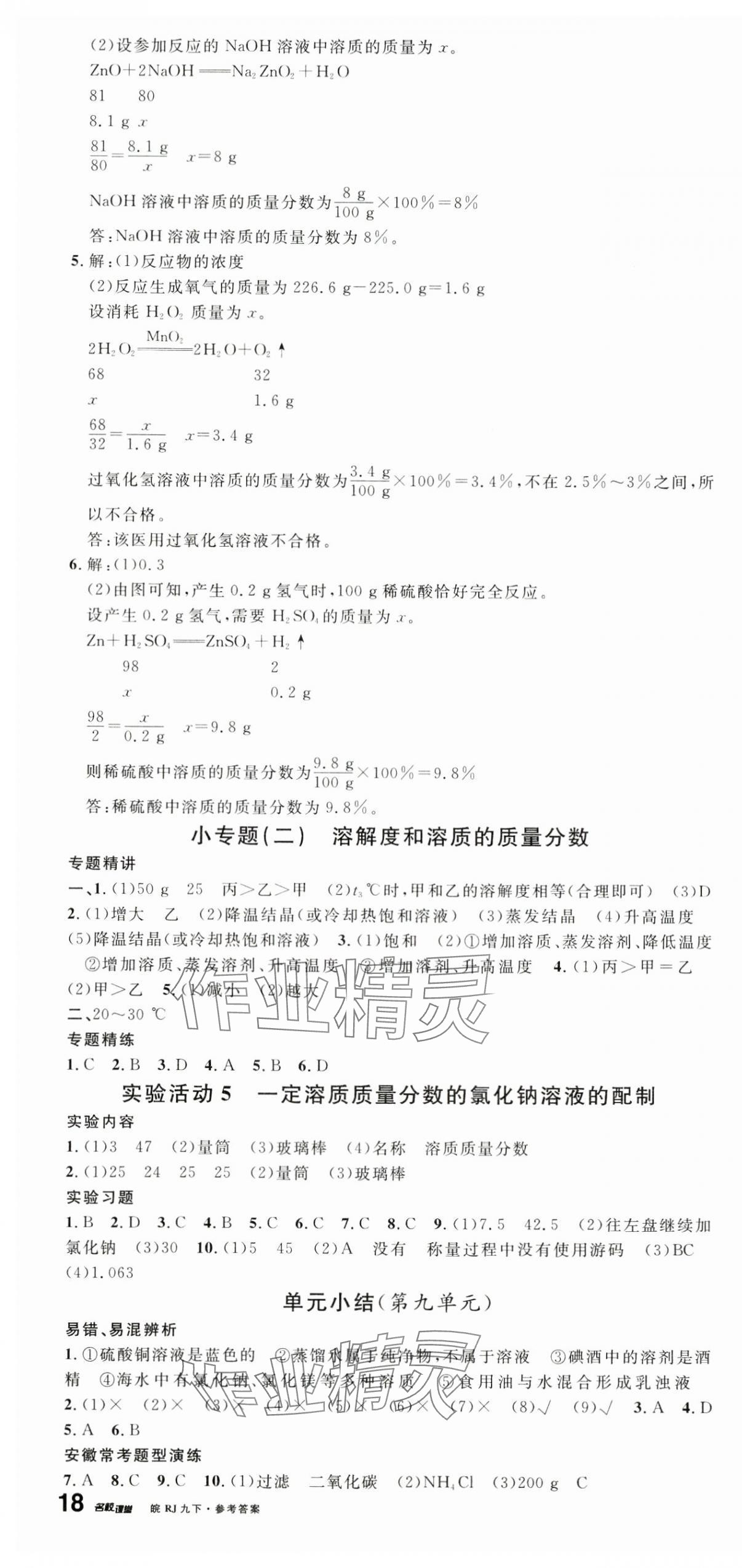 2024年名校课堂九年级化学下册人教版安徽专版 第4页