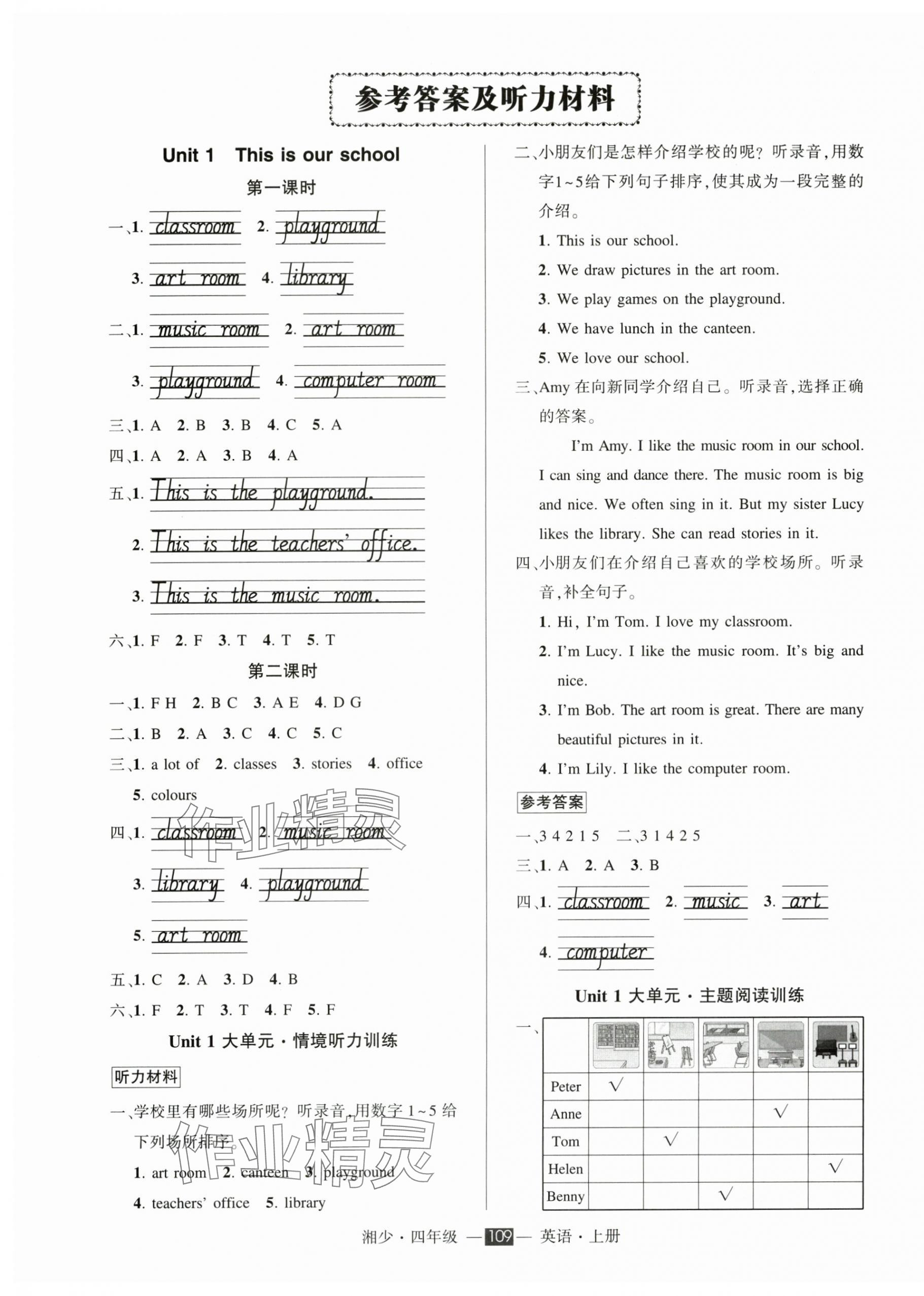 2025年状元成才路创优作业100分四年级英语上册湘少版 第1页