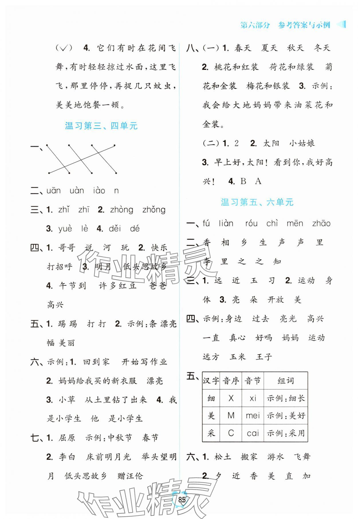 2025年暑假銜接優(yōu)學(xué)練小學(xué)語文一升二年級全國版 參考答案第2頁