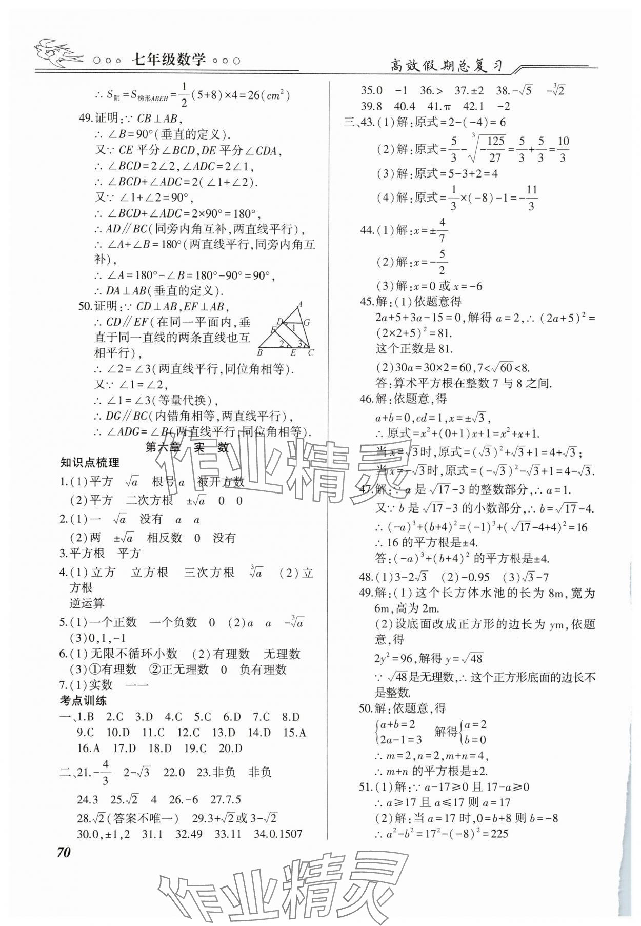 2025年高效假期总复习七年级数学 第2页