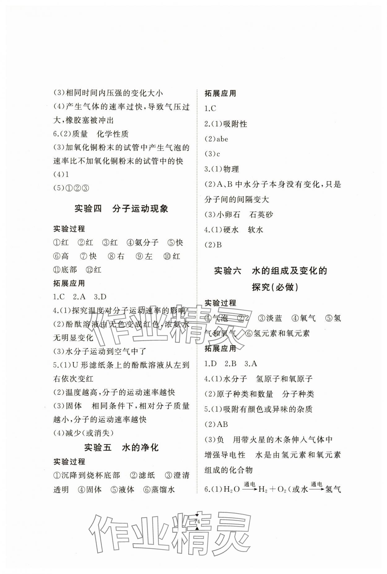 2025年实验报告册江西教育出版社九年级化学上册人教版 第2页