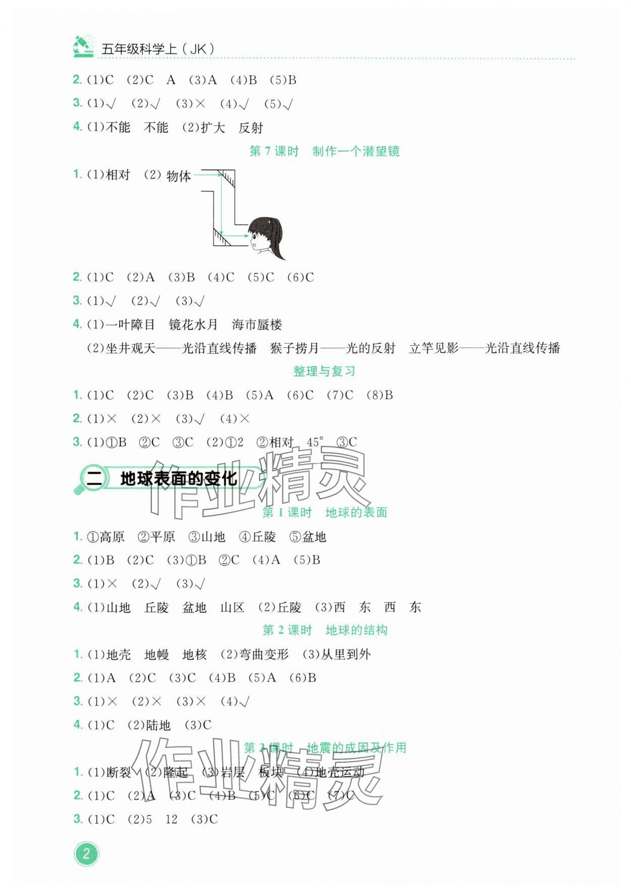 2025年黄冈小状元作业本五年级科学上册教科版 第2页
