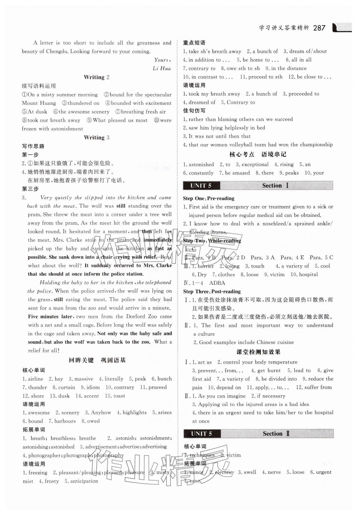 2025年金版新学案高中英语选择性必修第二册人教版&nbsp;参考答案第10页