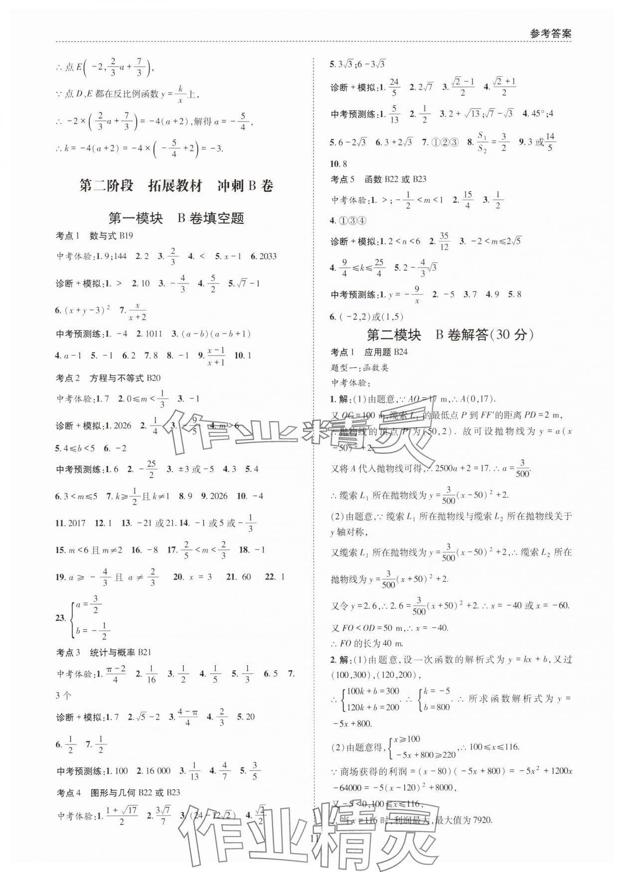 2025年中考A+B核心考点必刷数学&nbsp;第11页