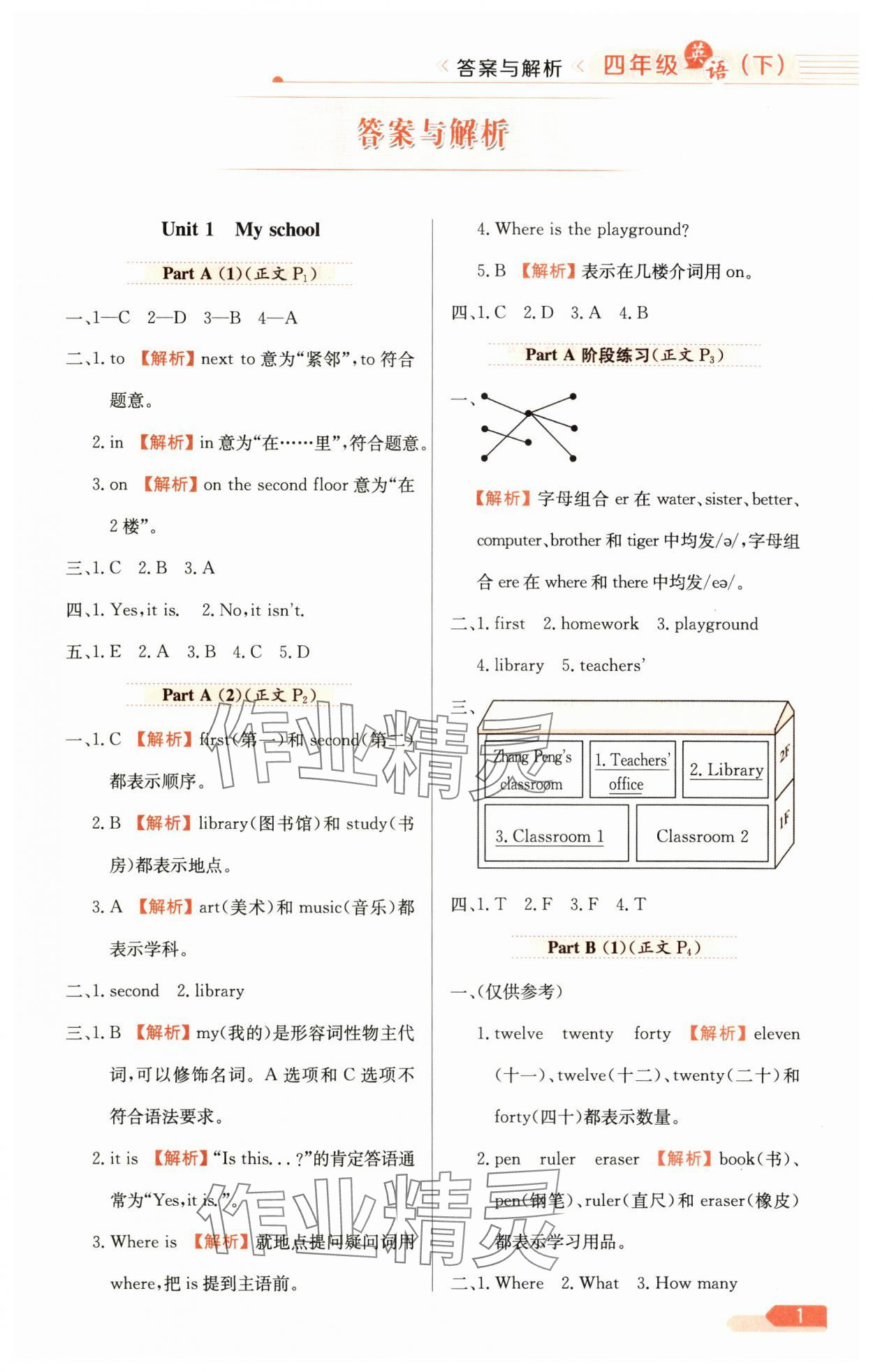 2025年教材全練四年級(jí)英語下冊人教版 第1頁