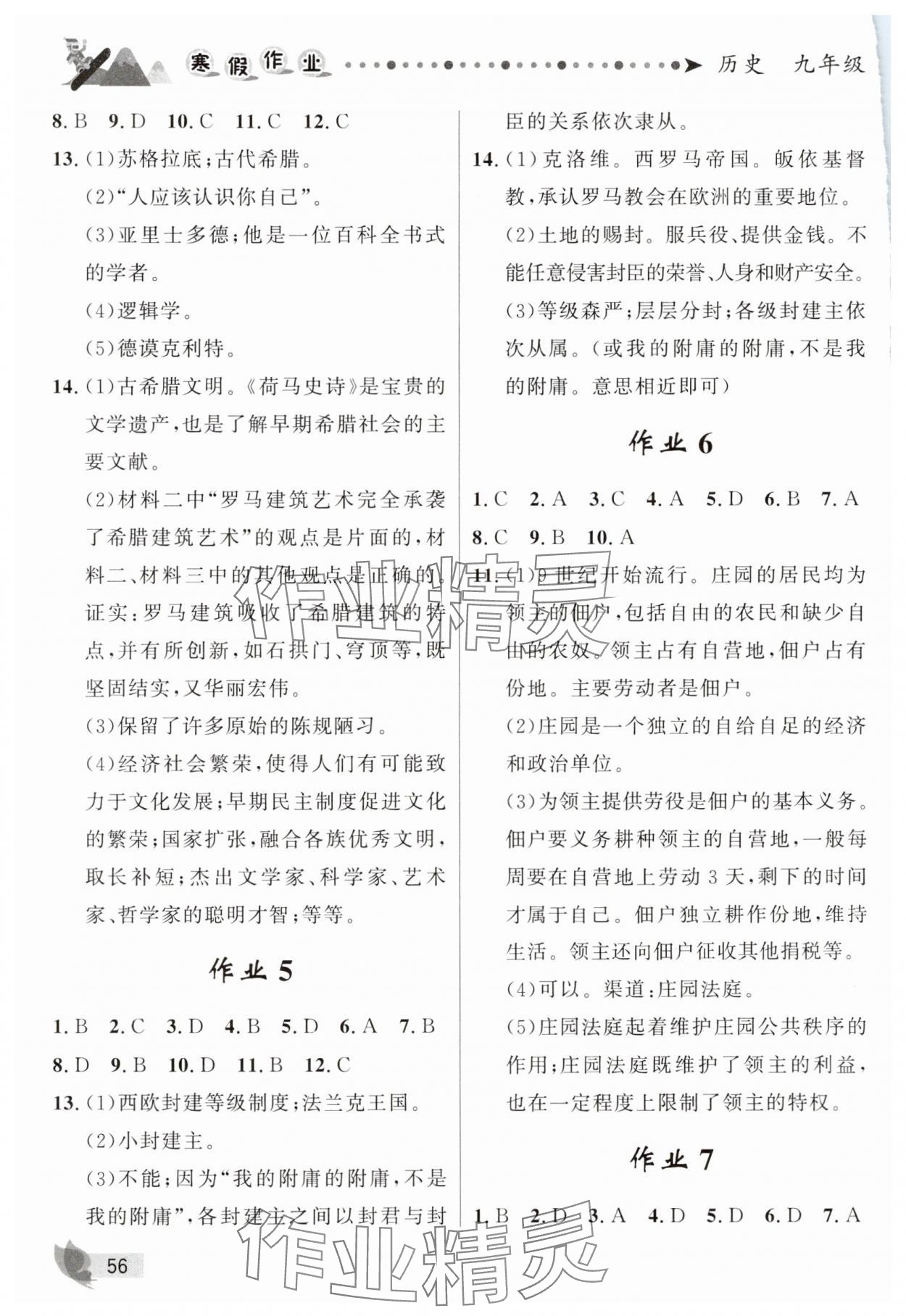 2025年蓝博士寒假作业甘肃少年儿童出版社九年级历史人教版 第2页