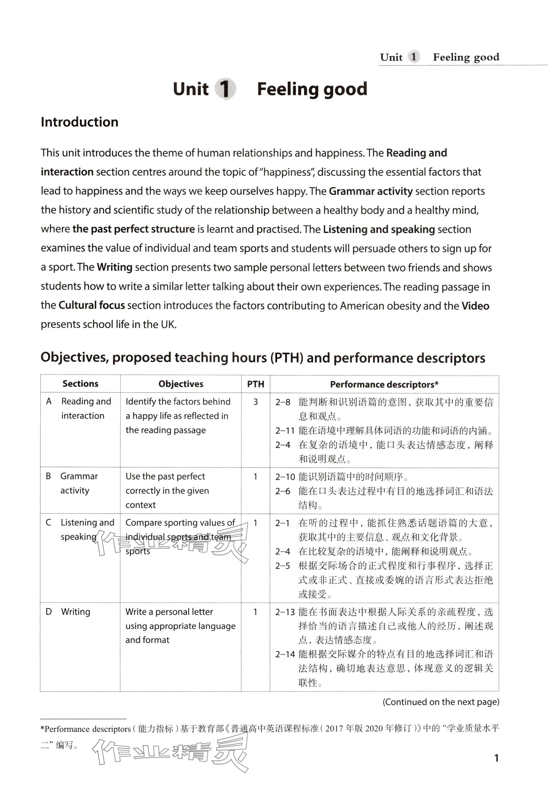 2024年教材課本高中英語選擇性必修第一冊滬教版 參考答案第1頁