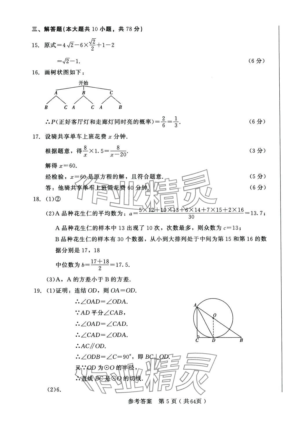 2024年長春市中考綜合學(xué)習(xí)評價與檢測數(shù)學(xué)中考長春專版 第5頁