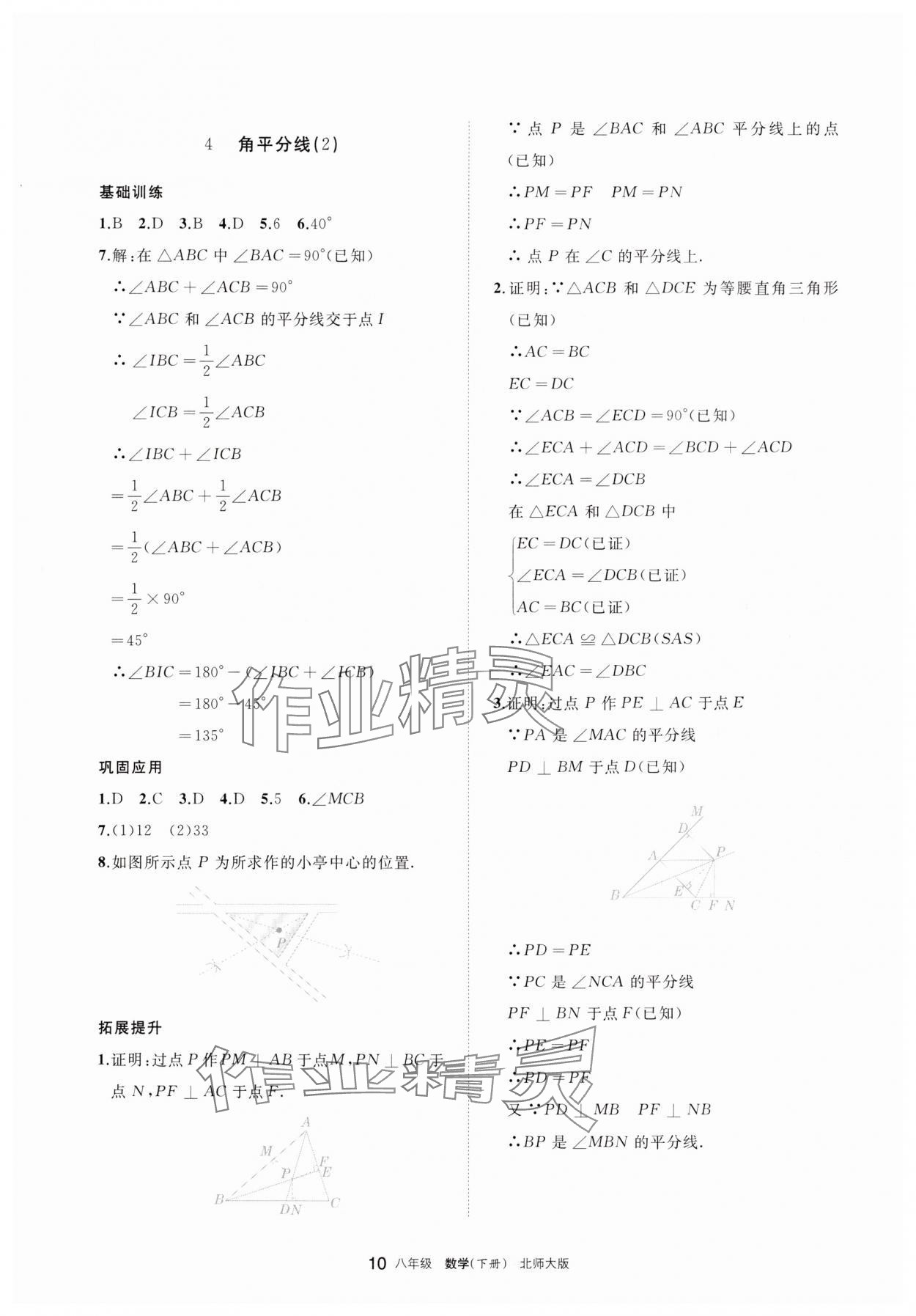 2025年學(xué)習(xí)之友八年級數(shù)學(xué)下冊北師大版 參考答案第10頁