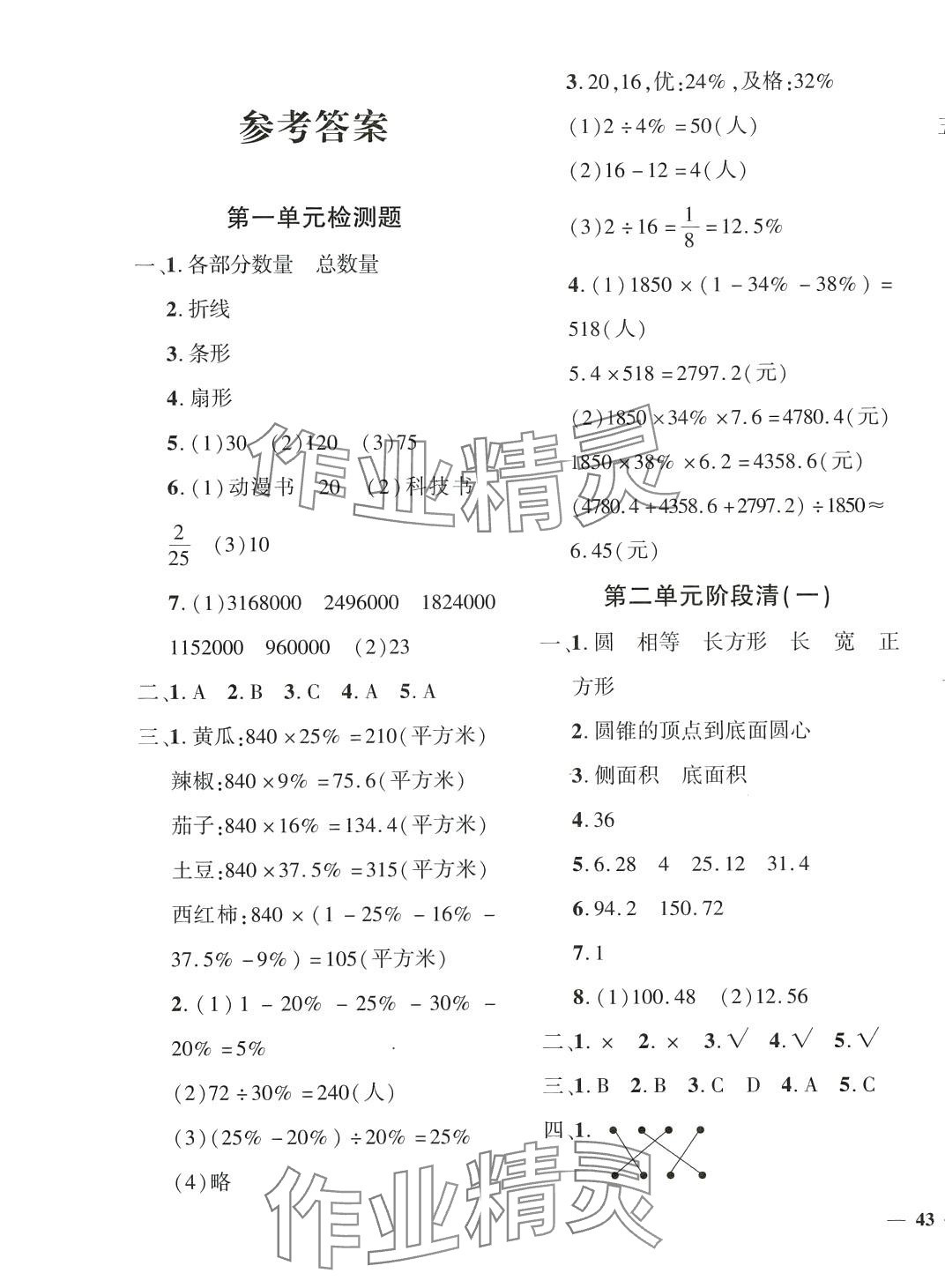 2024年教育世家狀元卷六年級(jí)數(shù)學(xué)下冊(cè)蘇教版 第1頁