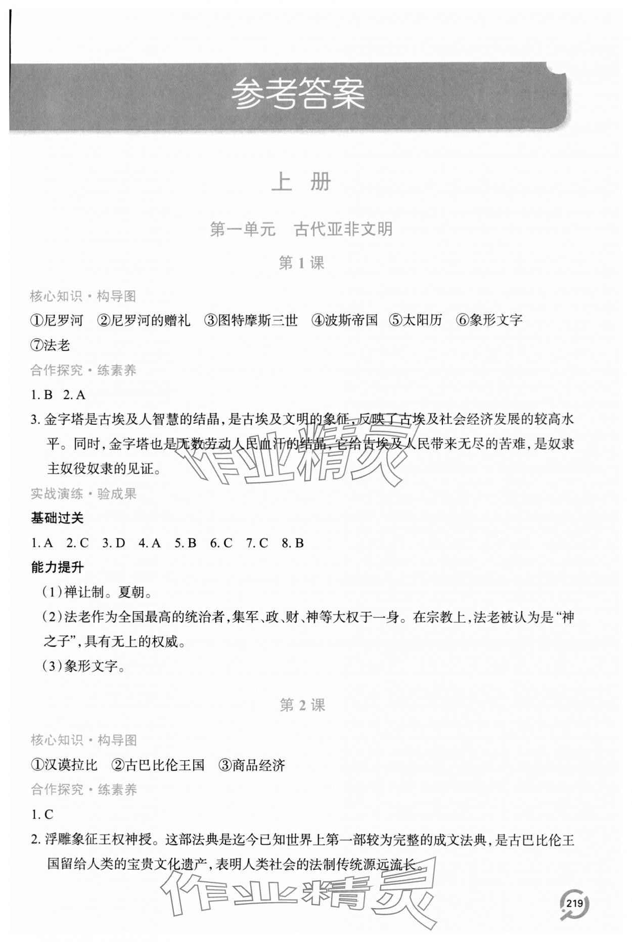 2023年新课堂学习与探究九年级历史全一册人教版 第1页