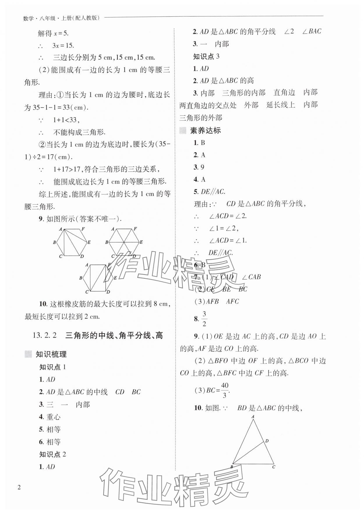 2025年新课程问题解决导学方案八年级数学上册人教版 第2页