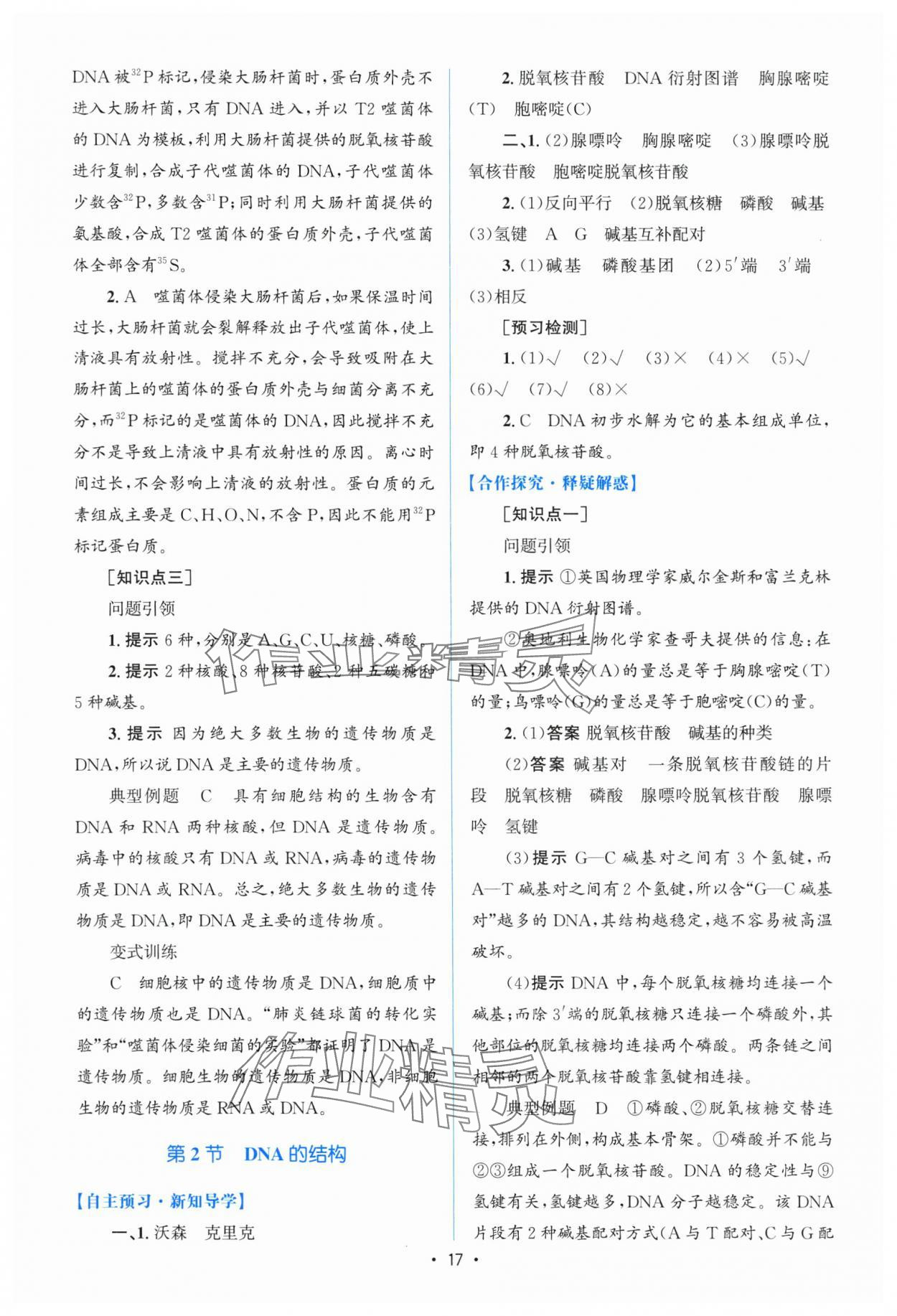 2025年高中同步測控優(yōu)化設(shè)計(jì)高中生物必修2人教版增強(qiáng)版 參考答案第16頁