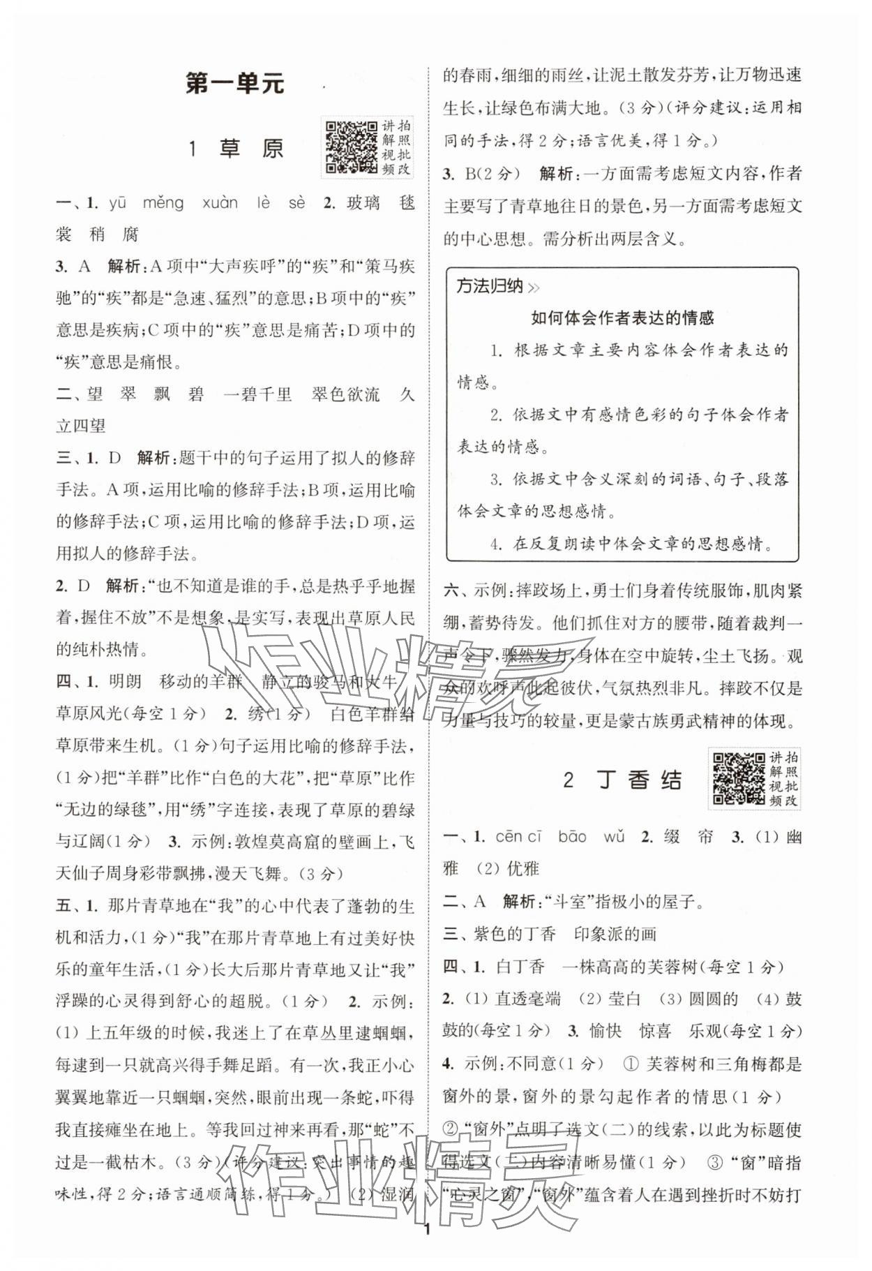 2025年拔尖特訓(xùn)六年級語文上冊人教版江蘇專版 第1頁