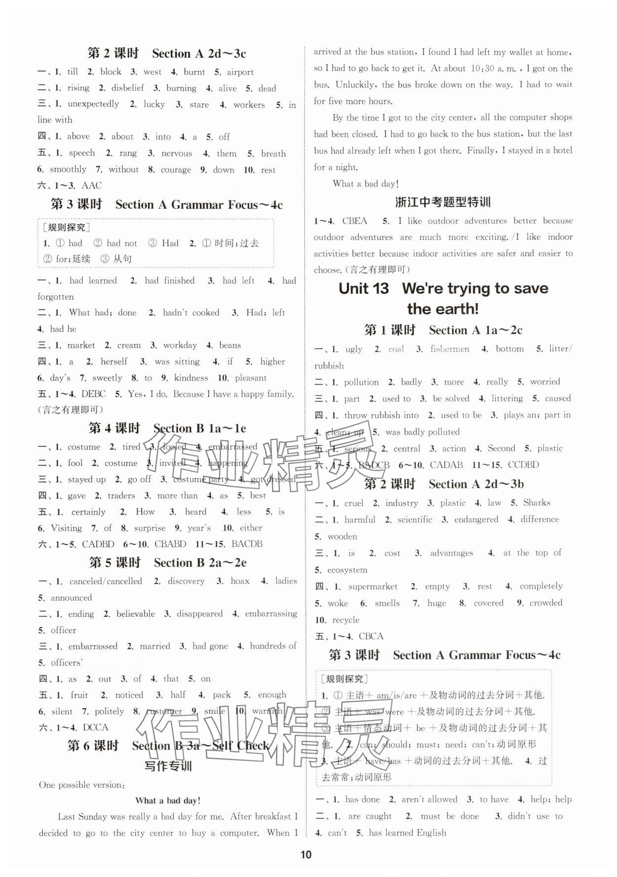 2025年通成學典課時作業本九年級英語全一冊人教版浙江專版&nbsp;第10頁