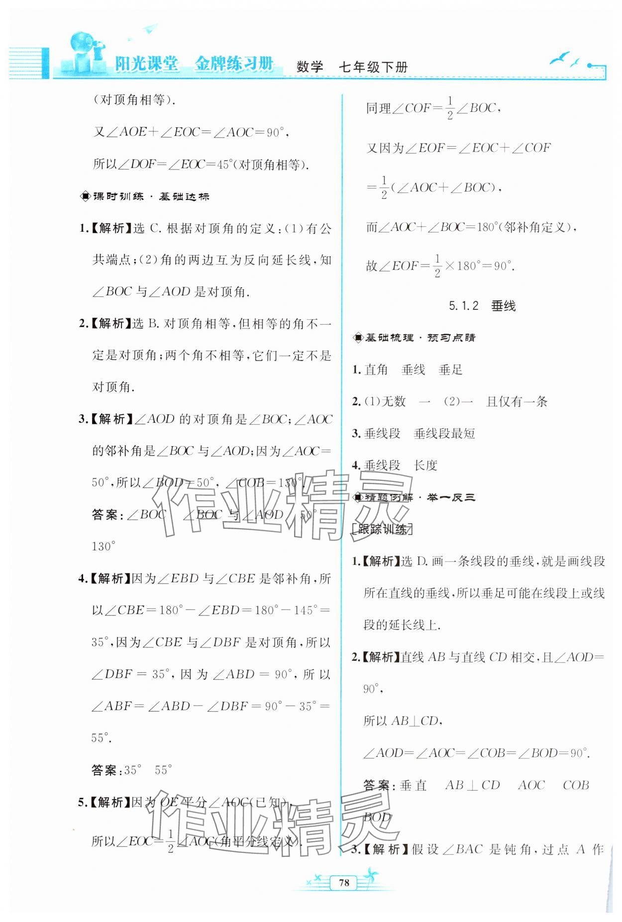 2024年陽光課堂金牌練習(xí)冊七年級數(shù)學(xué)下冊人教版福建專版 第2頁