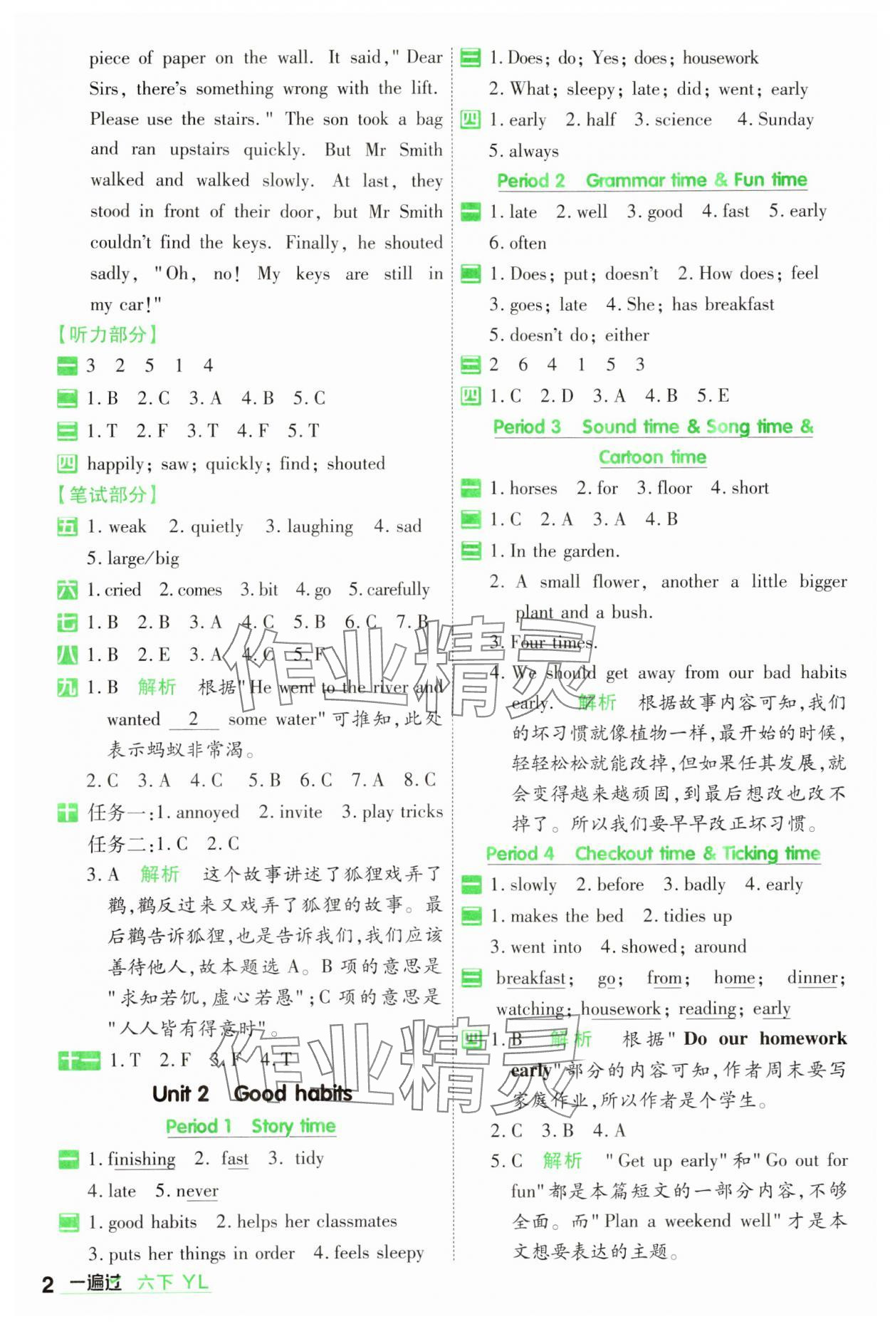 2024年一遍過六年級英語下冊譯林版 第2頁